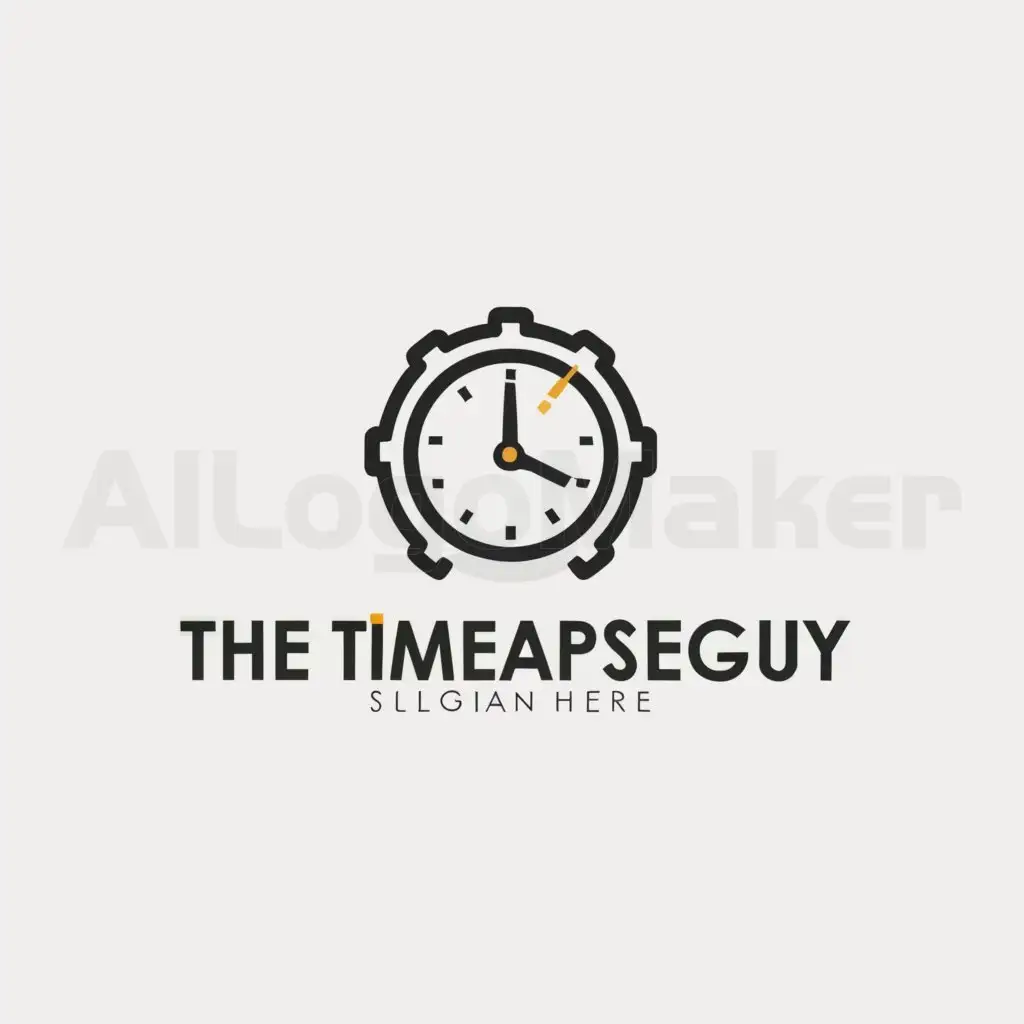 a logo design,with the text "thetimelapseguy", main symbol:use a clock to show time is fast,complex,be used in Entertainment industry,clear background