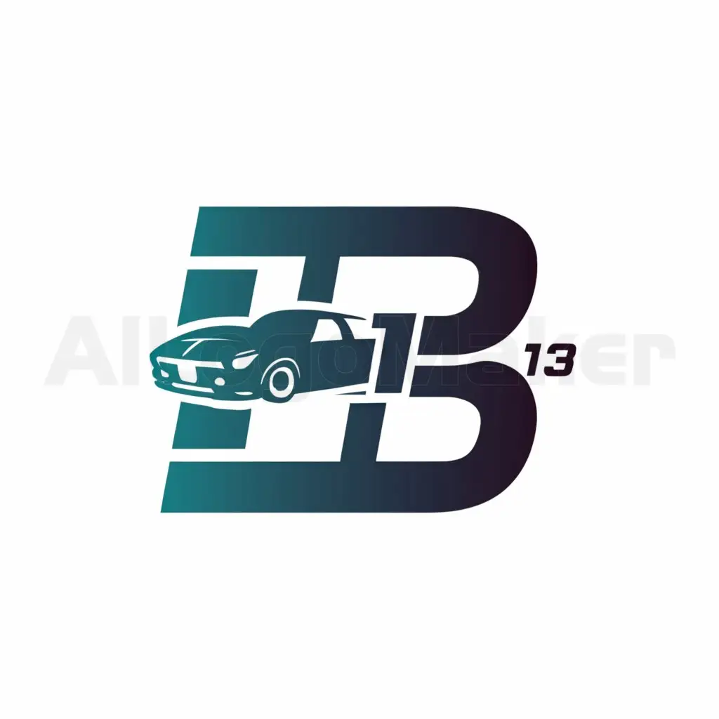 a logo design,with the text "B13", main symbol:Car,Moderate,be used in Automotive industry,clear background