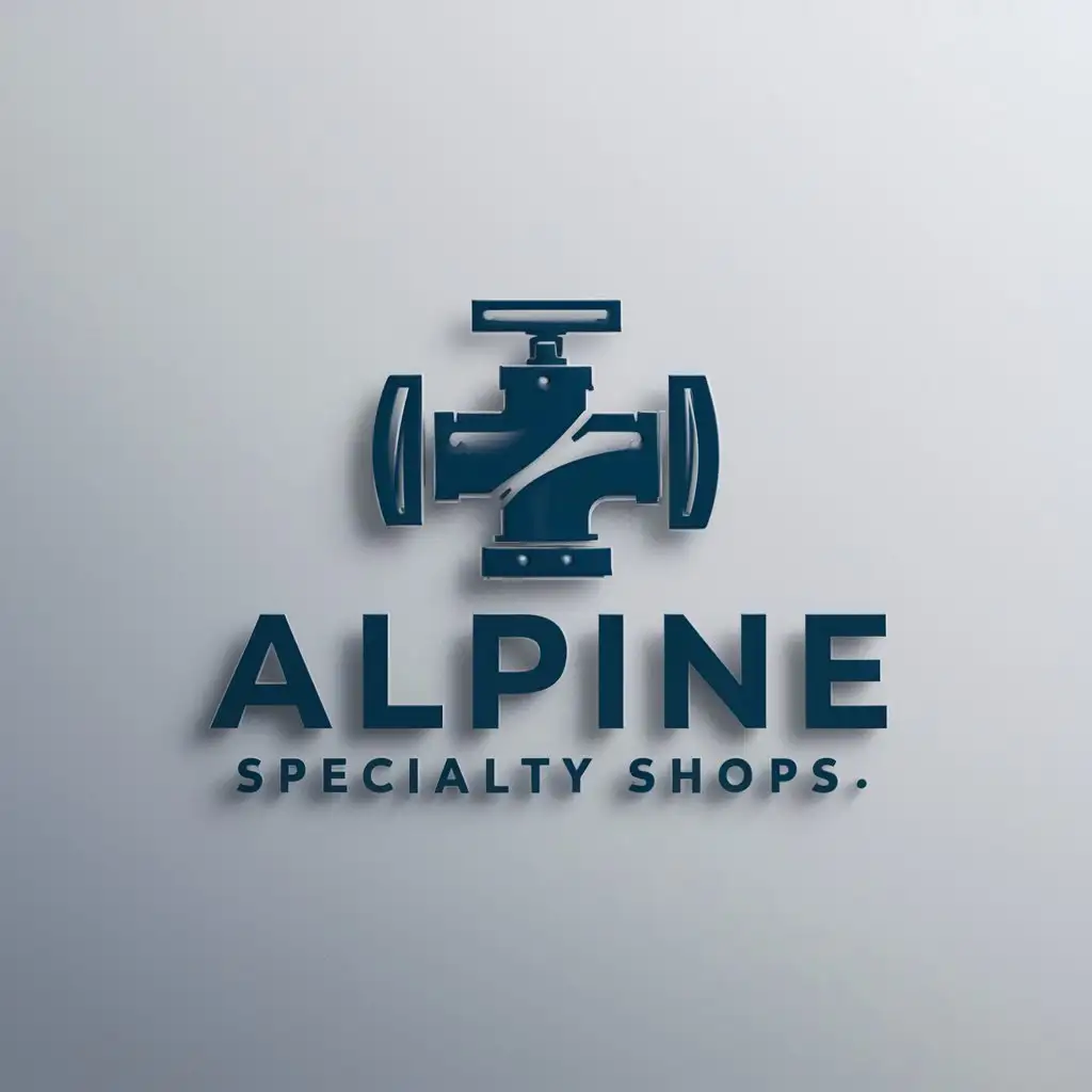 a logo design,with the text "Alpine Specialty Shops", main symbol:oil and gas pressure relief valve,Moderate,clear background
