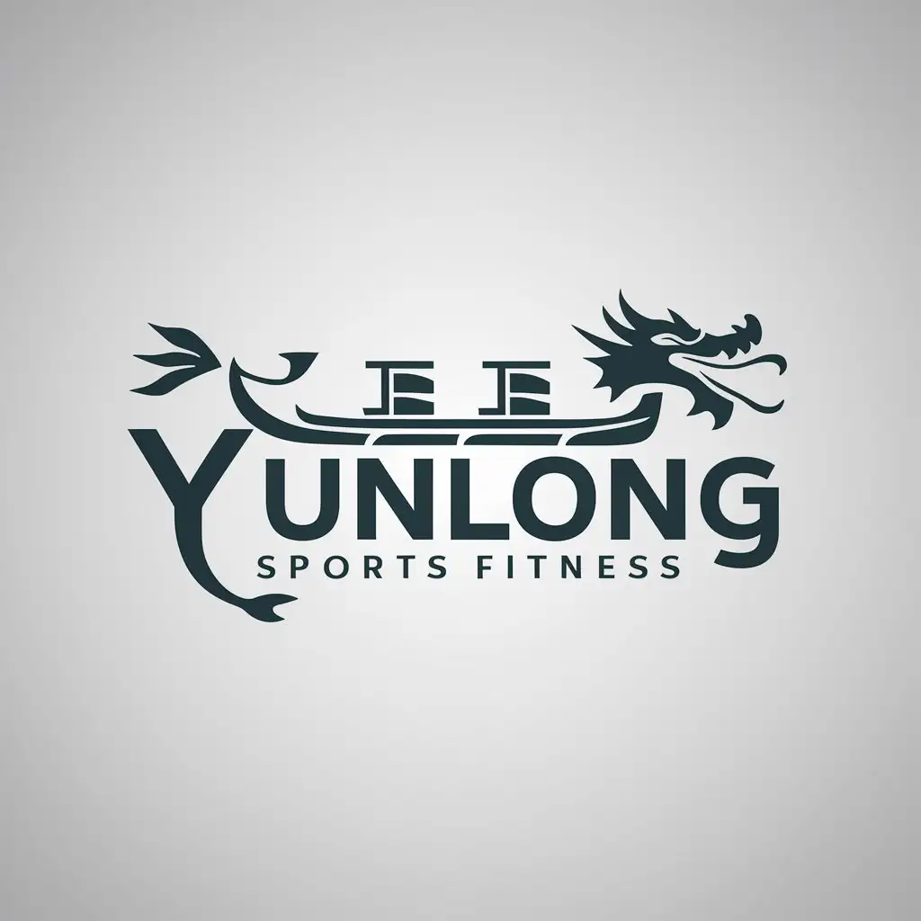 a logo design,with the text "Yunlong", main symbol:Dragon boat,complex,be used in Sports Fitness industry,clear background