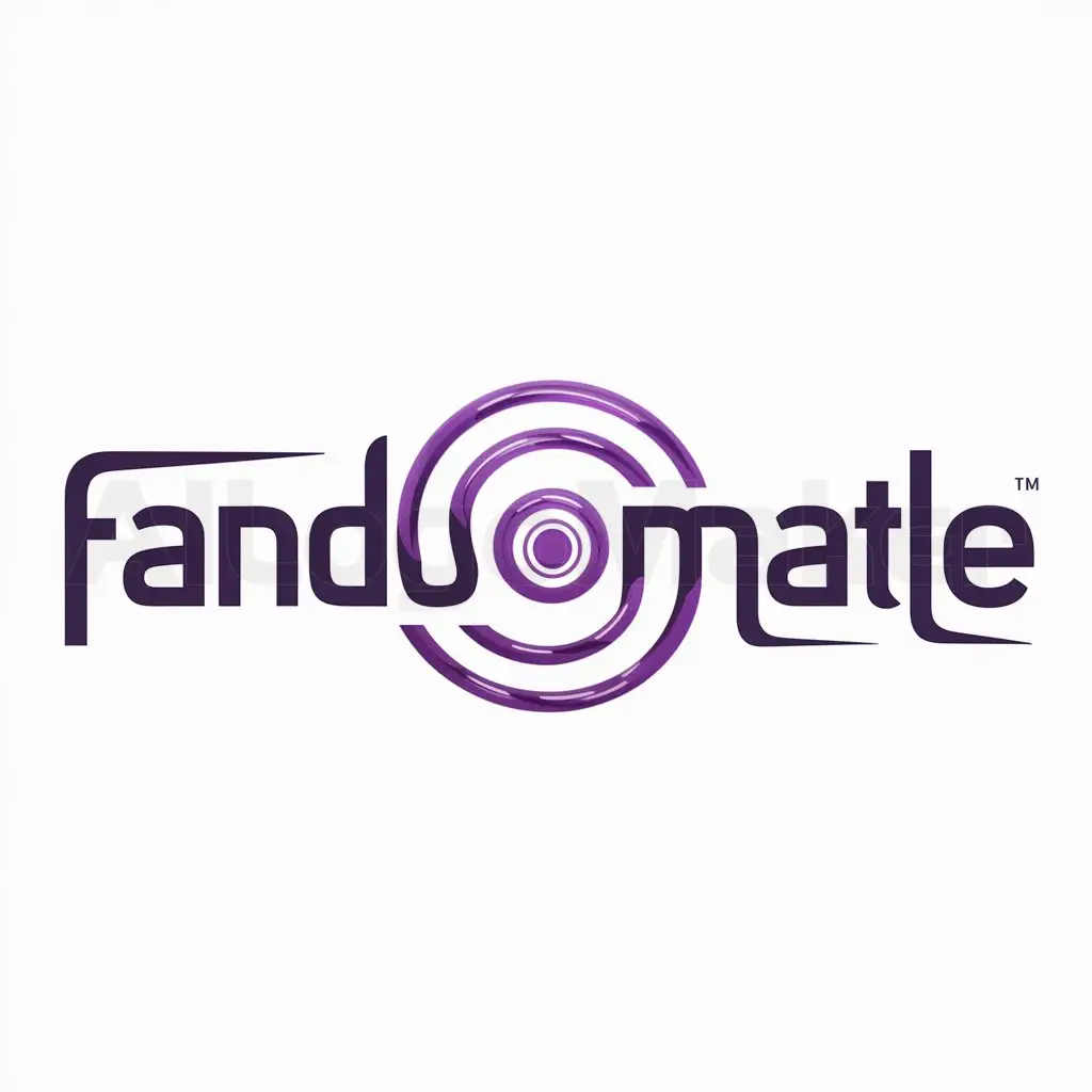 a logo design,with the text "Fandomatle", main symbol:purple spiral,Moderate,be used in Entertainment industry,clear background