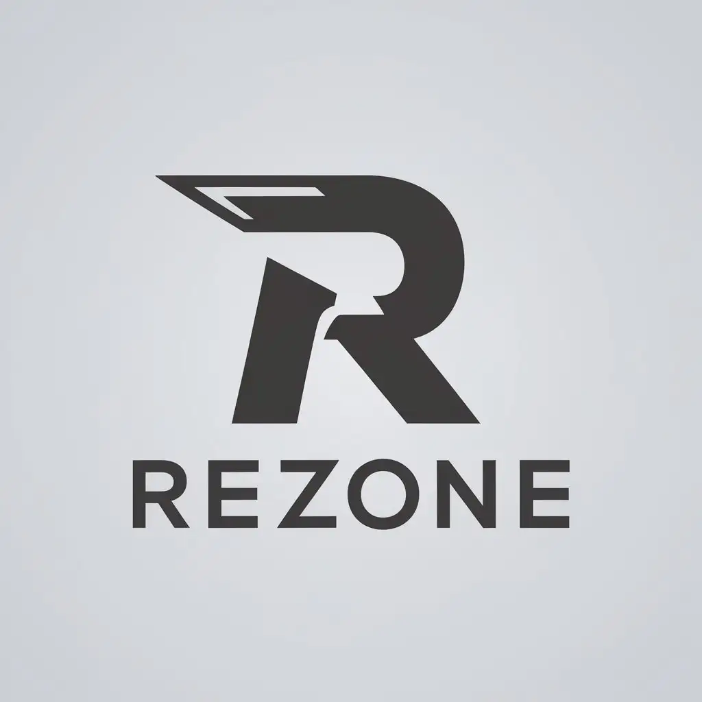 a logo design,with the text "Rezone", main symbol:R,Moderate,be used in Technology industry,clear background