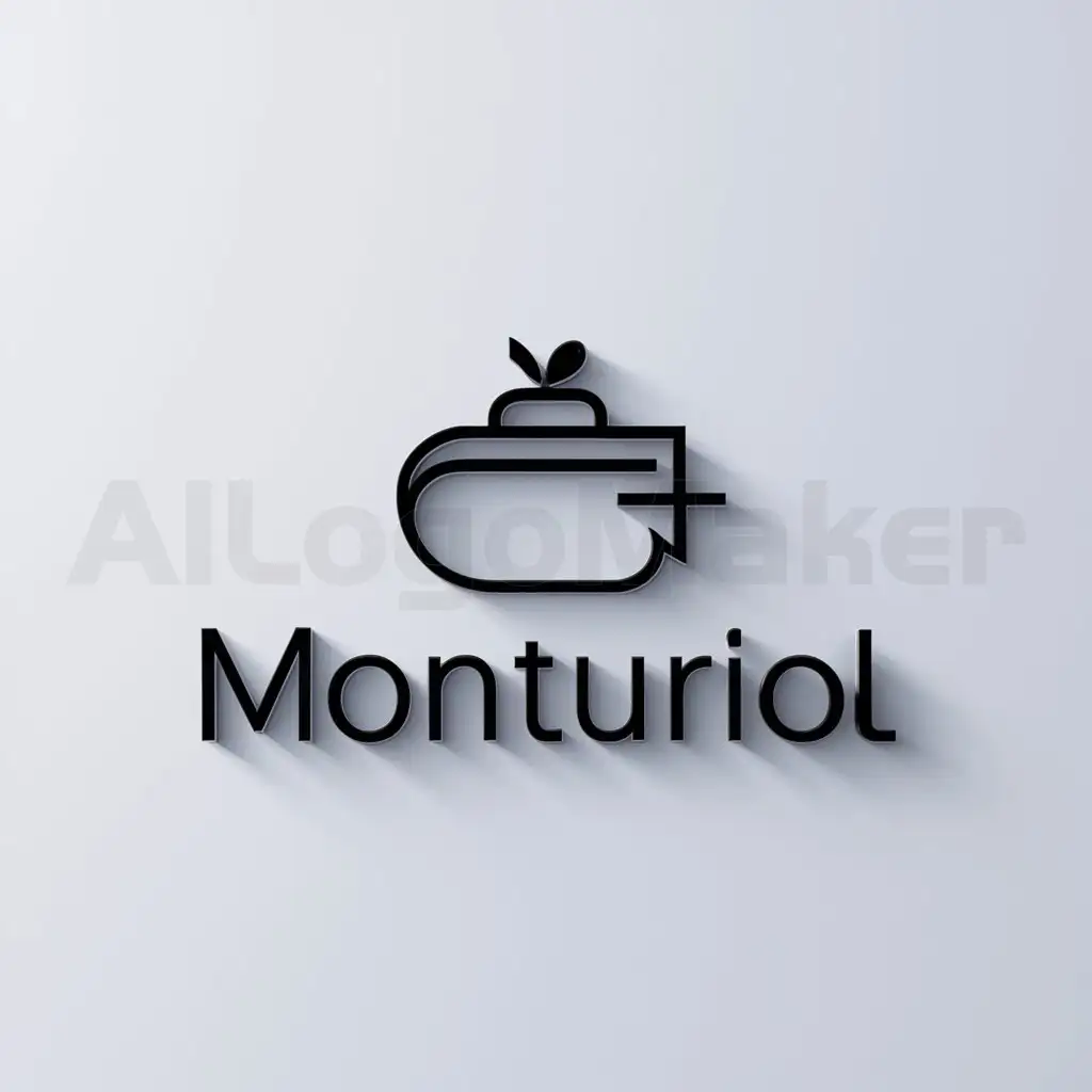a logo design,with the text "MONTURIOL", main symbol:Submarine similar to the apple logo,Minimalistic,clear background