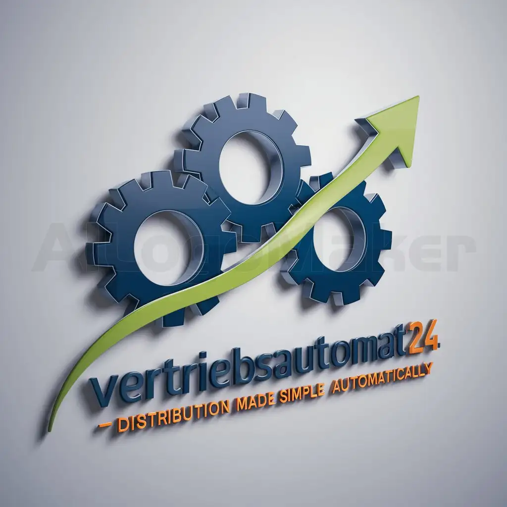 LOGO-Design-For-Vertriebsautomat24de-Interlocking-Gears-with-Flowing-Arrow-Symbolizing-Automated-Distribution