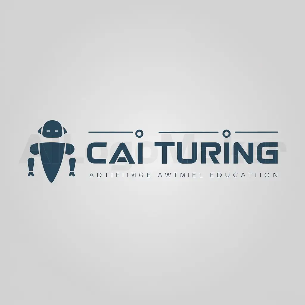 a logo design,with the text "Cai Turing", main symbol:robot, programming, intelligent, ai,Moderate,be used in Education industry,clear background