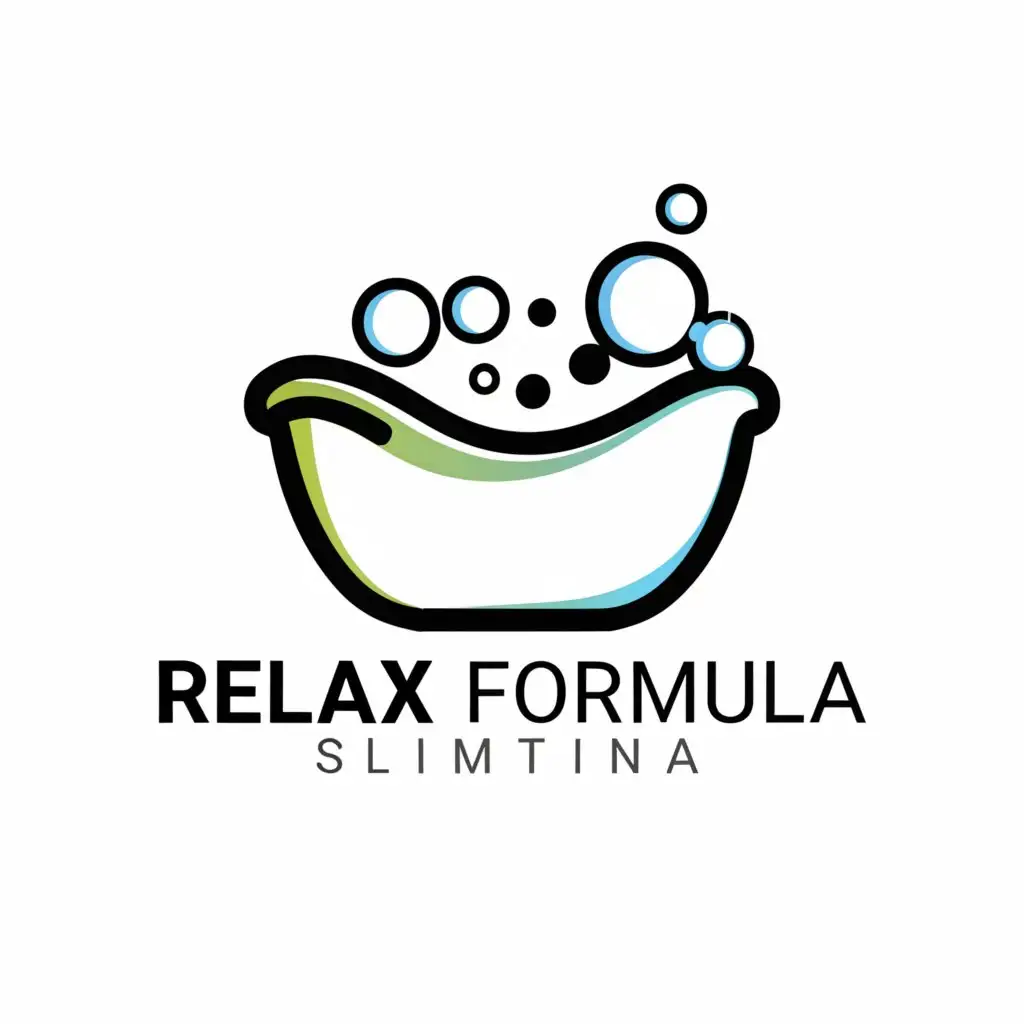 a logo design,with the text "Relax formula", main symbol:Bath, bubbling ball,Minimalistic,be used in Beauty Spa industry,clear background