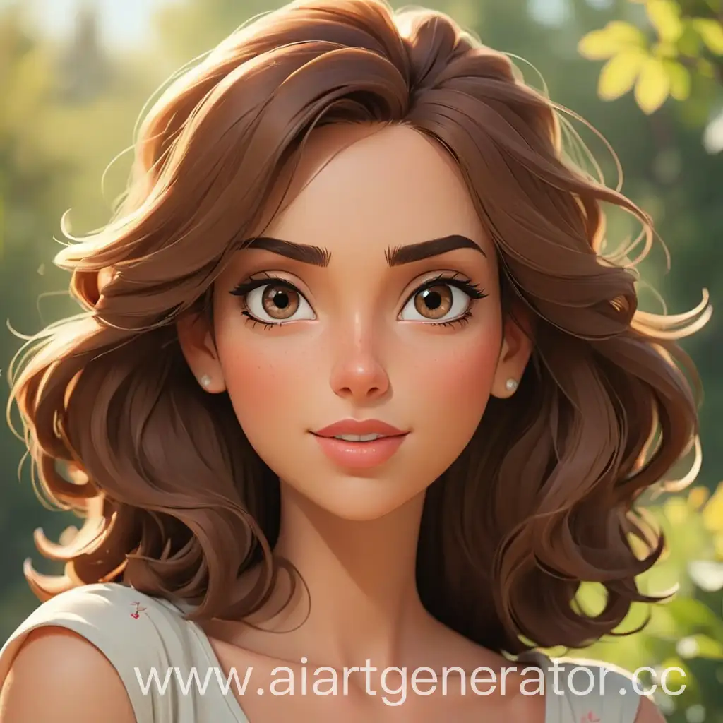 Cartoon-Beautiful-Woman-Smiling-Fashionable-Female-Character-Illustration