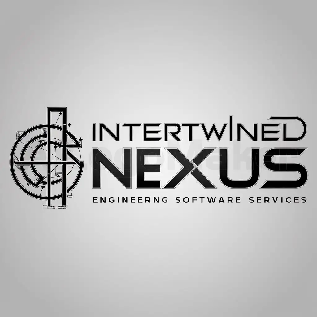 a logo design,with the text "InterTwined Nexus", main symbol:Engineering Software Services,complex,be used in Equipment industry,clear background