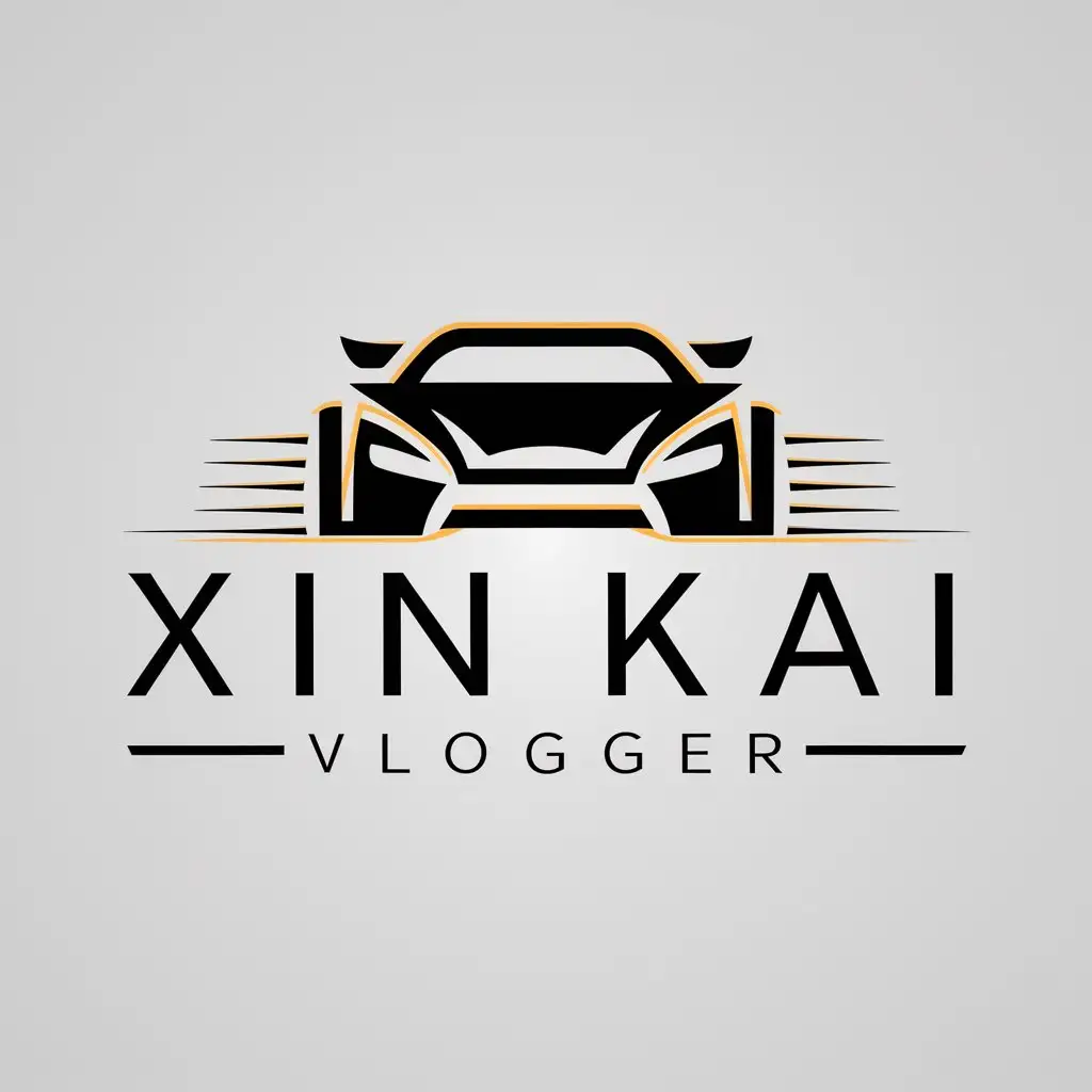 a logo design,with the text "Xin Kai Vlogger", main symbol:car,Moderate,be used in Automotive industry,clear background