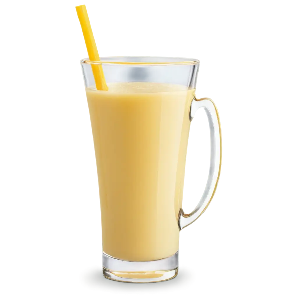 banana juice with handle glass