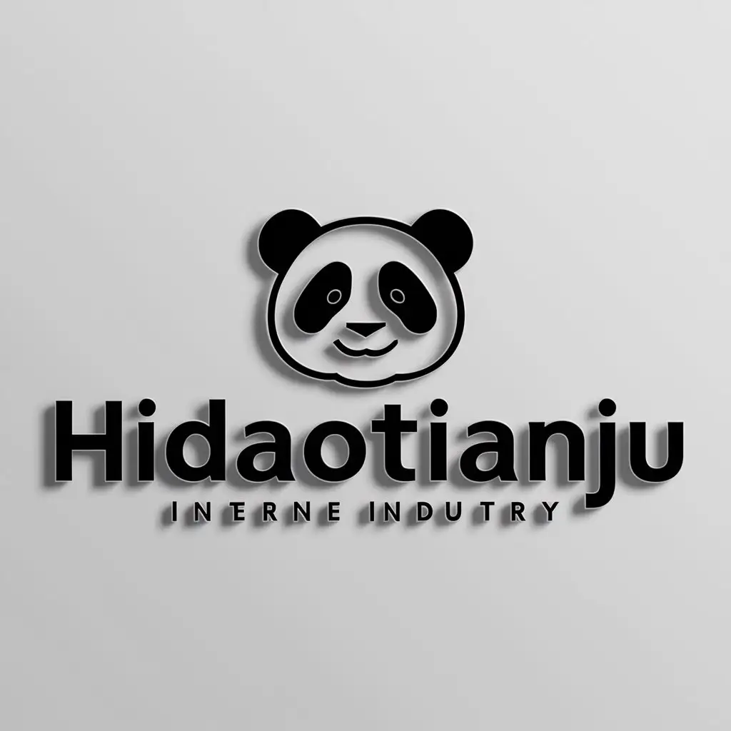 a logo design,with the text "hidaotianju", main symbol:panda,Moderate,be used in Internet industry,clear background