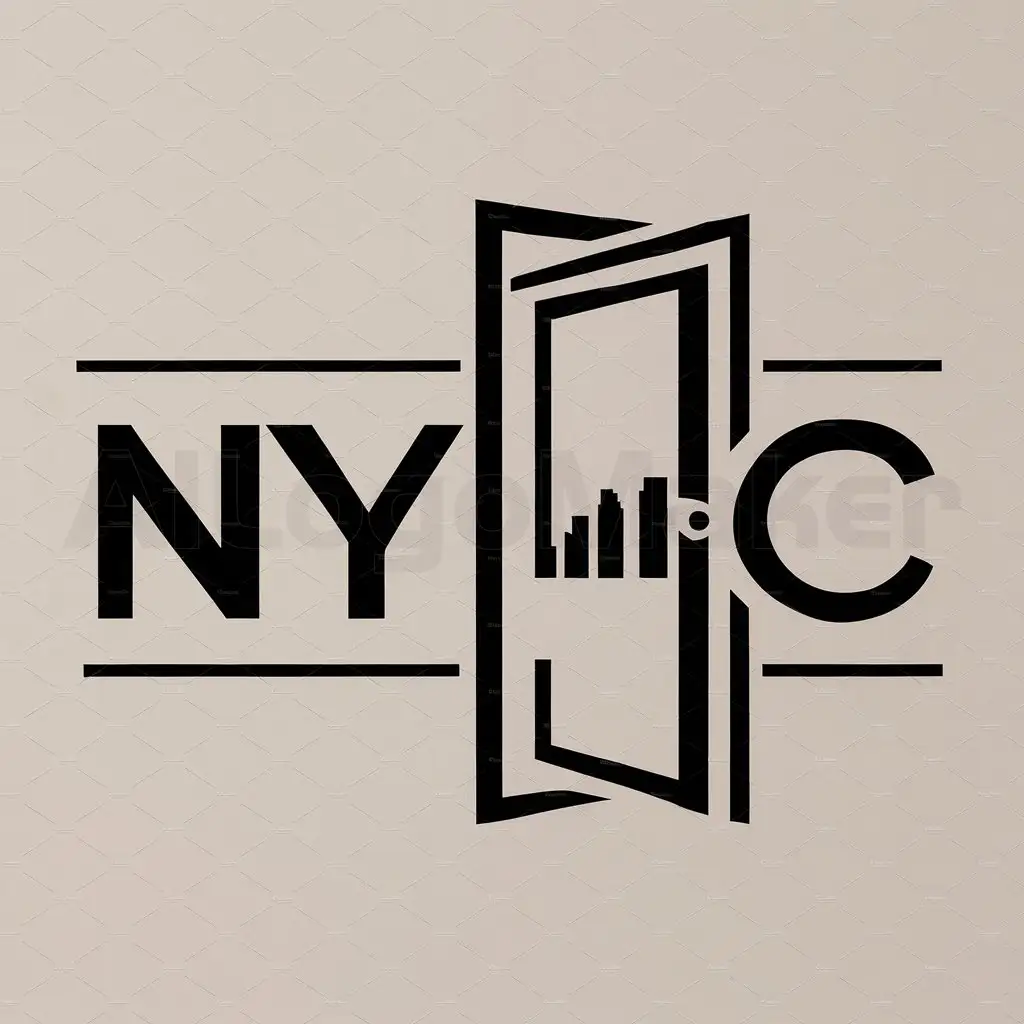 LOGO-Design-For-NYC-Modern-Door-Symbol-on-Clear-Background
