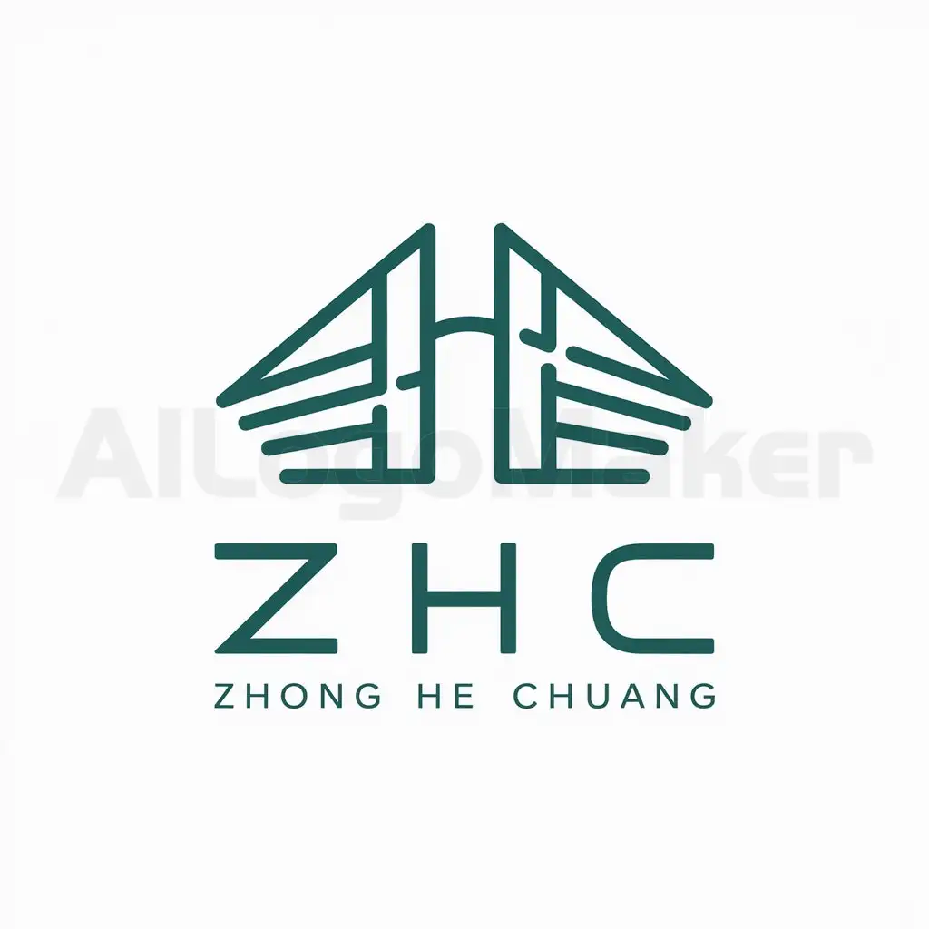a logo design,with the text "ZHC", main symbol:zhong he chuang,Minimalistic,be used in enviromental protection industry,clear background