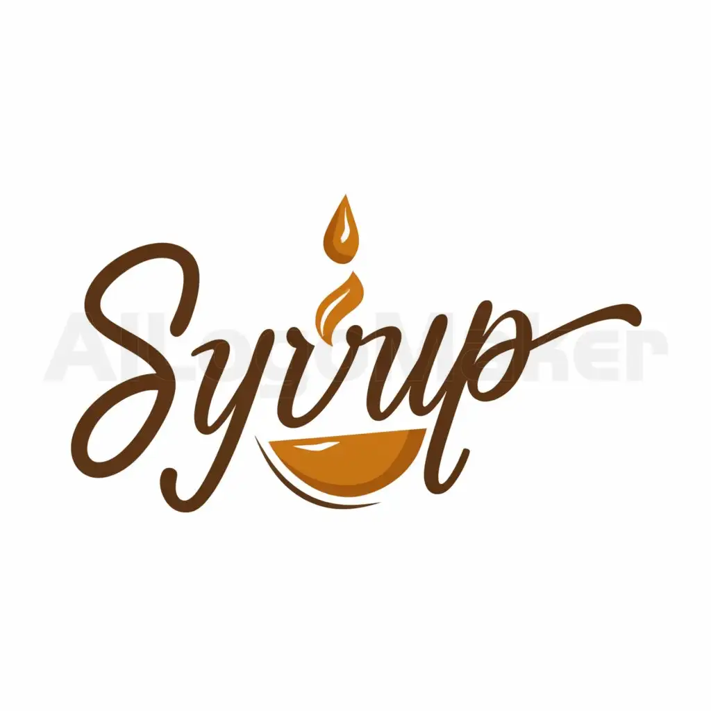 a logo design,with the text "syrup", main symbol:dripping drop,Moderate,be used in Restaurant industry,clear background