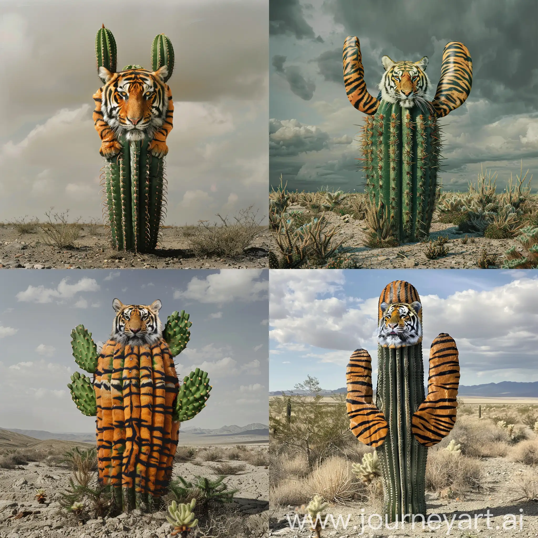 Cactus with skin of tiger middle of nowhere