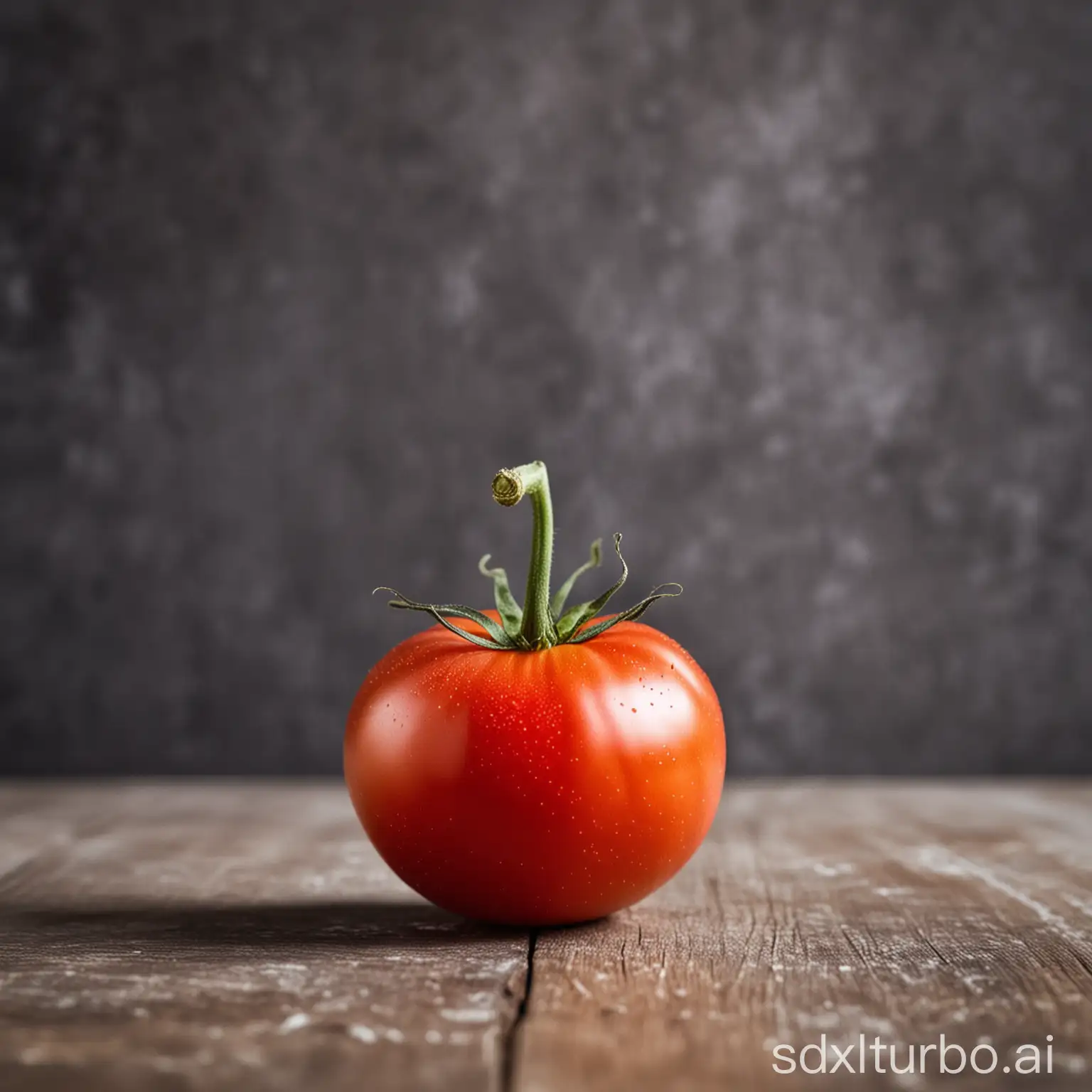 Side-View-of-Fresh-Tomato-Standing-on-Table