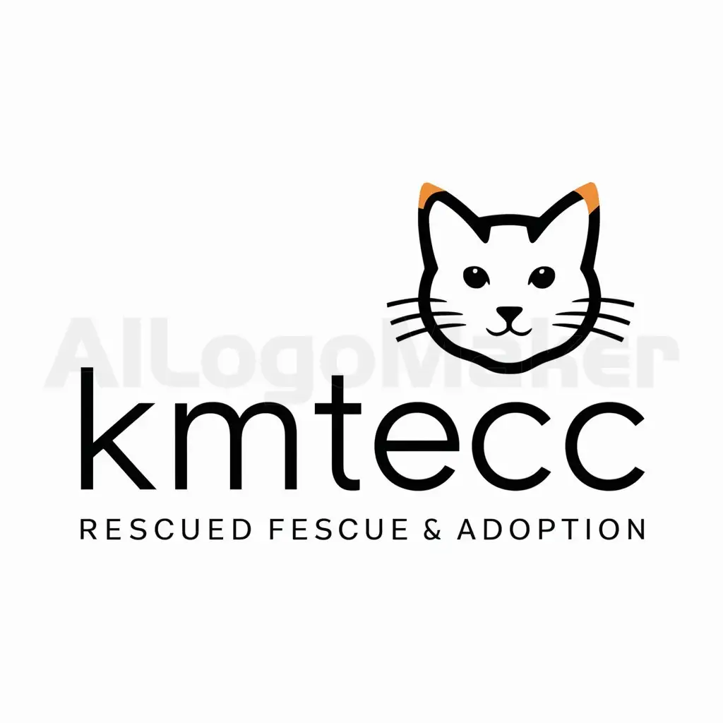 a logo design,with the text "KMTECC", main symbol:Tipped Ear Cat (Rescued Cat),Moderate,be used in Nonprofit industry,clear background