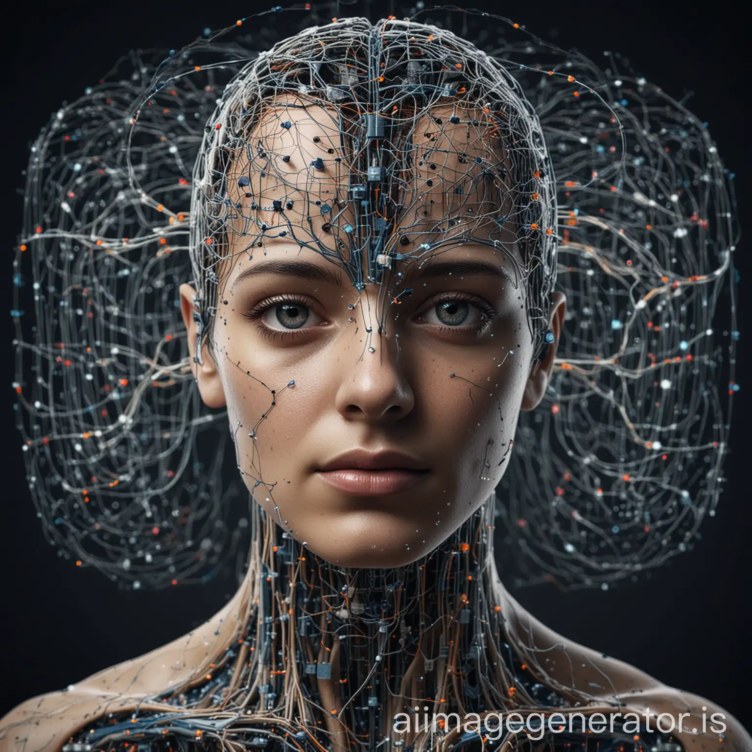 Create an image illustrating Carlos Gabriel Pérez Torres' explanation of "deep learning" in the realm of artificial intelligence, depicting neural networks and data processing.