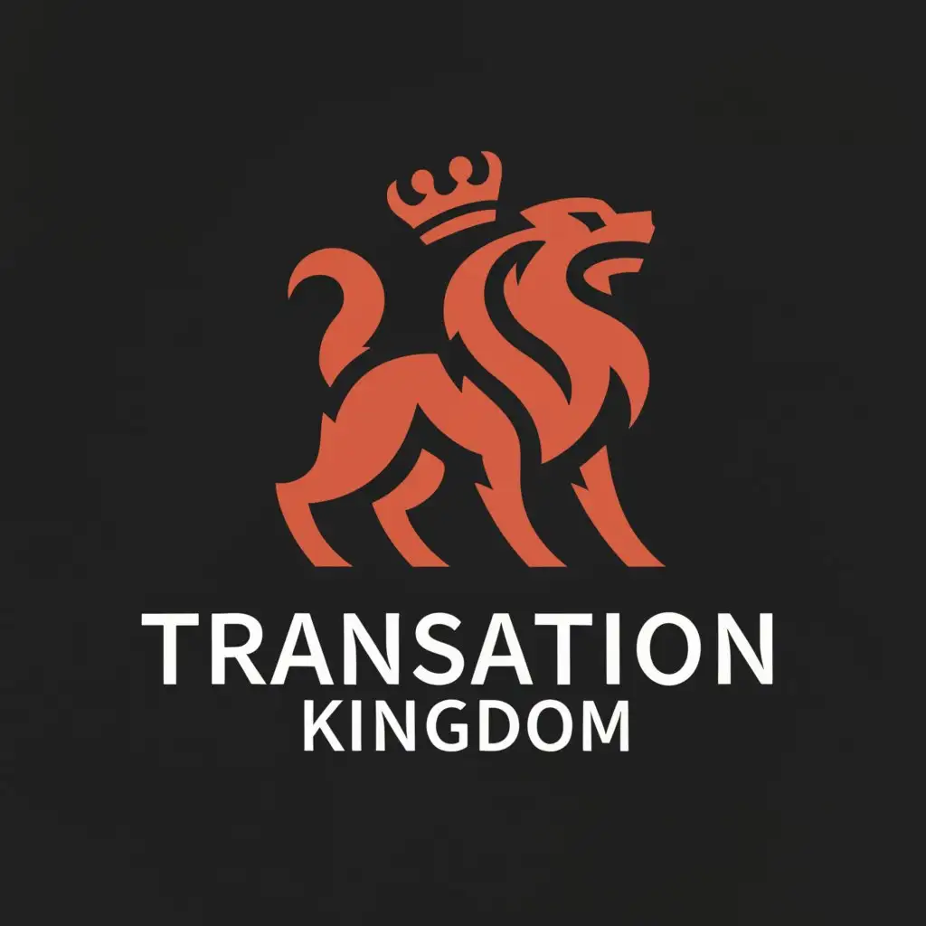 a logo design,with the text "Translation Kingdome", main symbol:Red color, Black color, Wolf, black background,Moderate,be used in Education industry,clear background