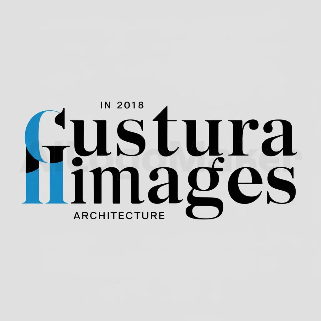 a logo design,with the text "Custura Images established in 2018", main symbol:blue and black colors, contemporary design, serif fonts, White background. Herb Lubalin style,Minimalistic,be used in Architecture industry,clear background