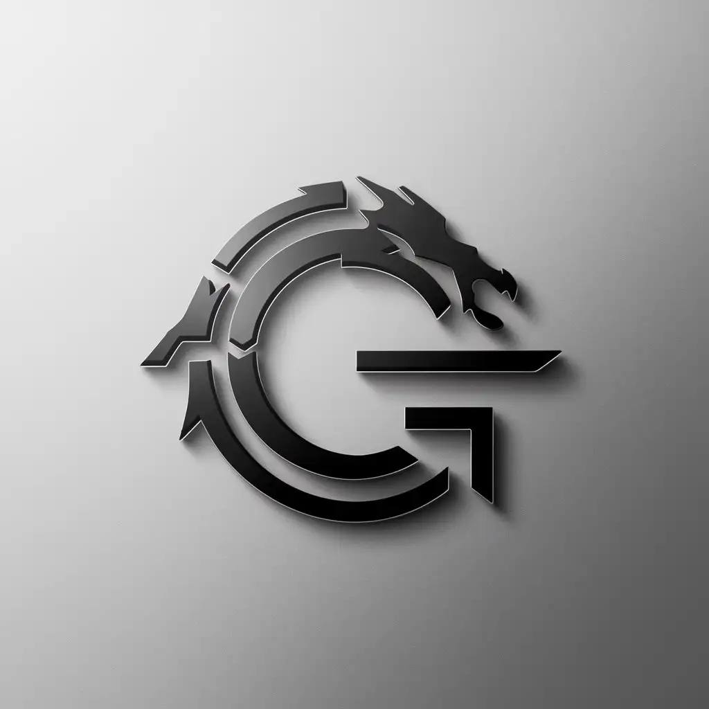 a logo design,with the text "CG", main symbol:Circle, Eastern dragon, sci-fi feel,Minimalistic,clear background