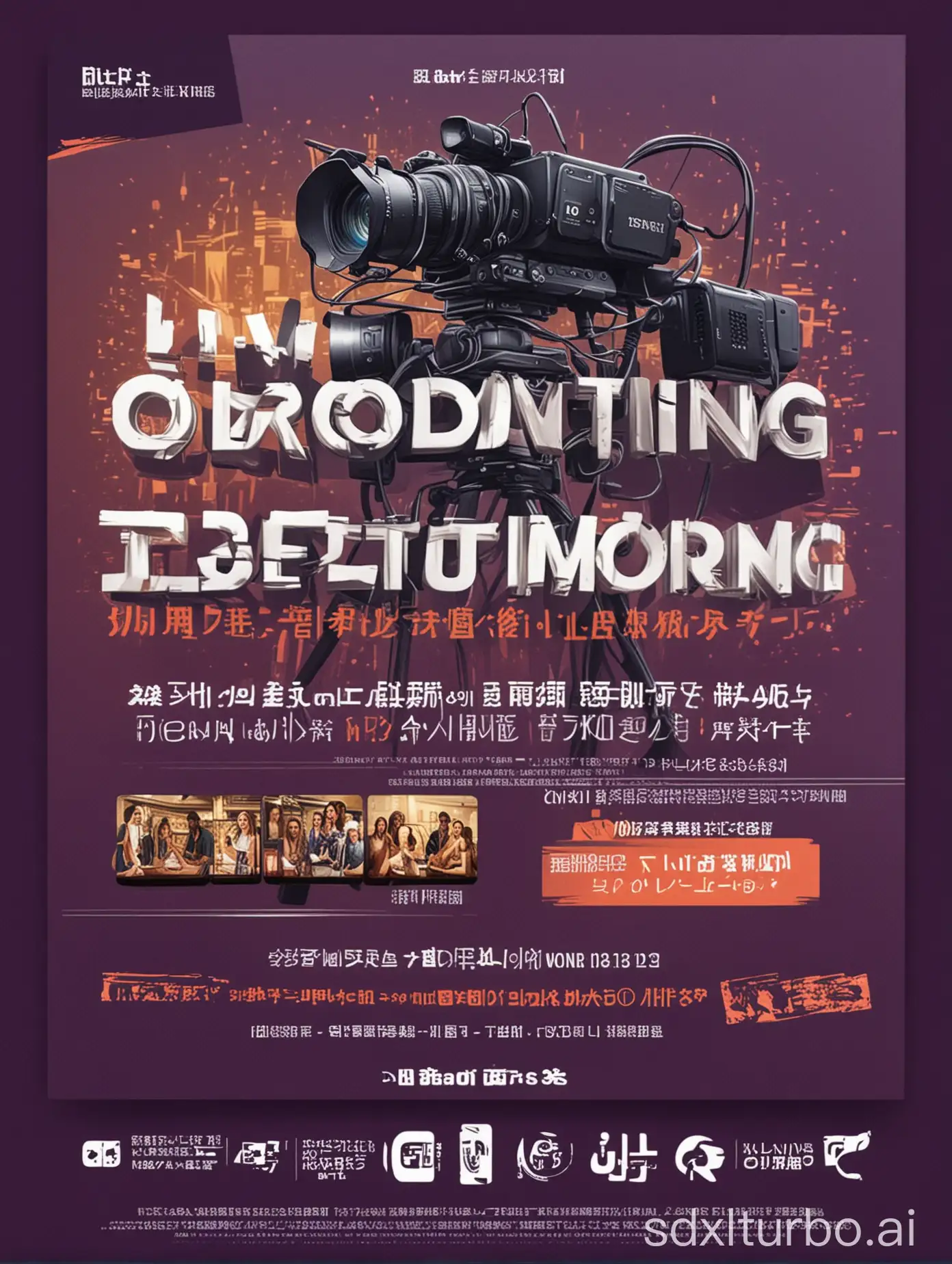 live broadcasting platform promotional poster