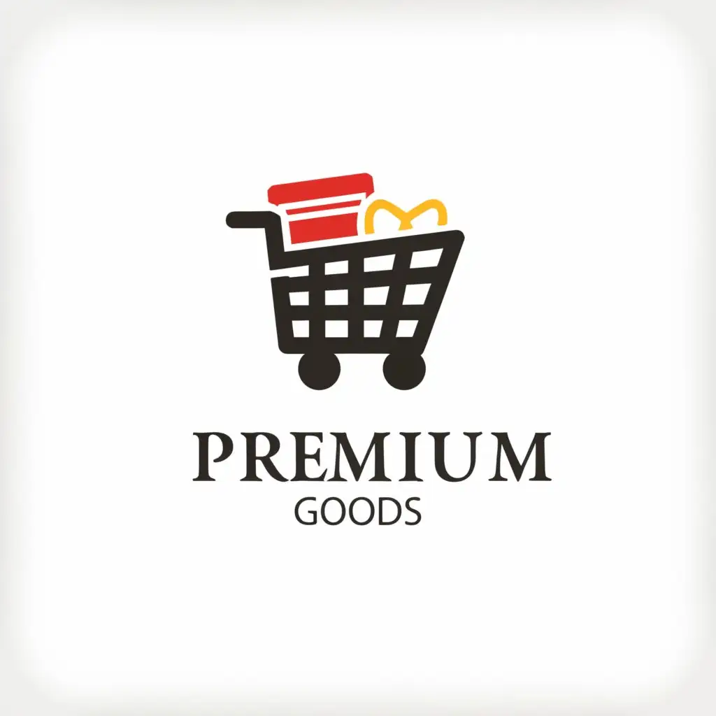 a logo design,with the text "Premium Goods", main symbol:shopping cart,Moderate,clear background