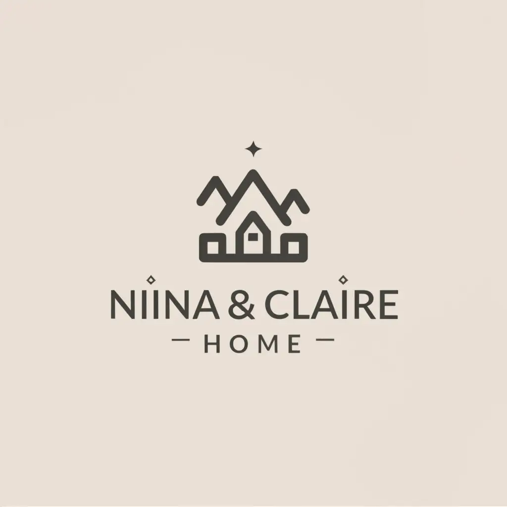 a logo design,with the text "Nina & Claire Home", main symbol:Lupine and home,Moderate,be used in Home Family industry,clear background