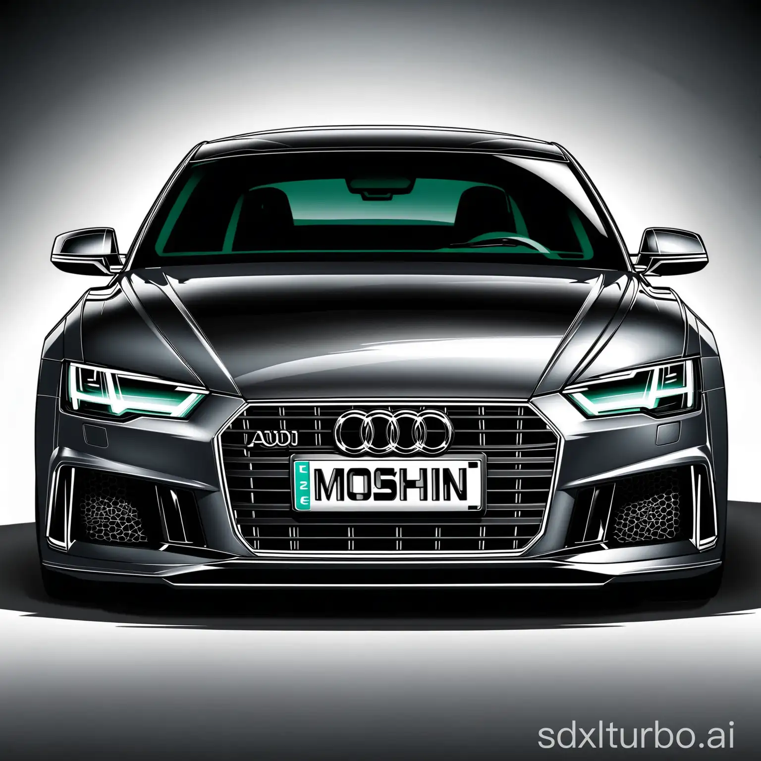 make a Mohsin name photo on Audi car