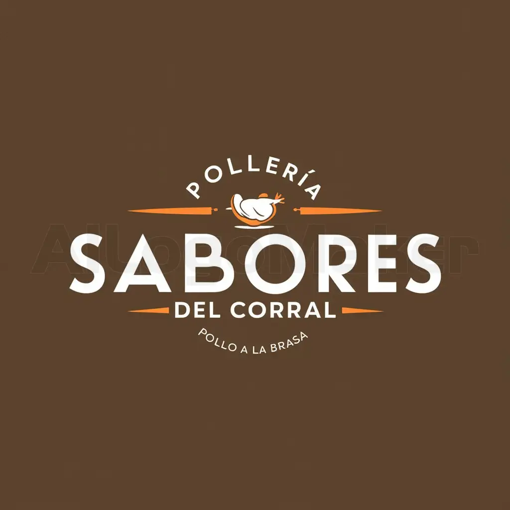 a logo design,with the text "Pollería Sabores del corral", main symbol:Pollo a la brasa,Moderate,be used in Restaurant industry,clear background