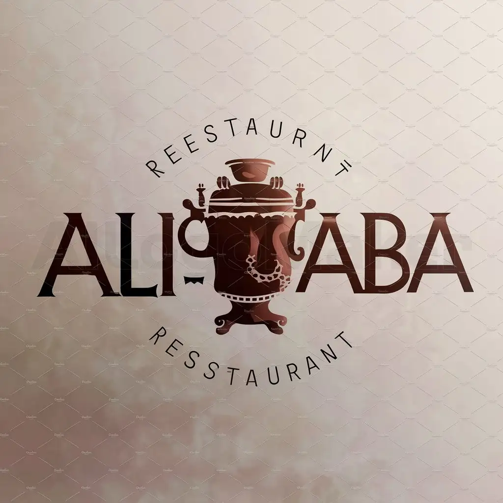 a logo design,with the text "Ali-Baba", main symbol:eastern samovar,complex,be used in Restaurant industry,clear background