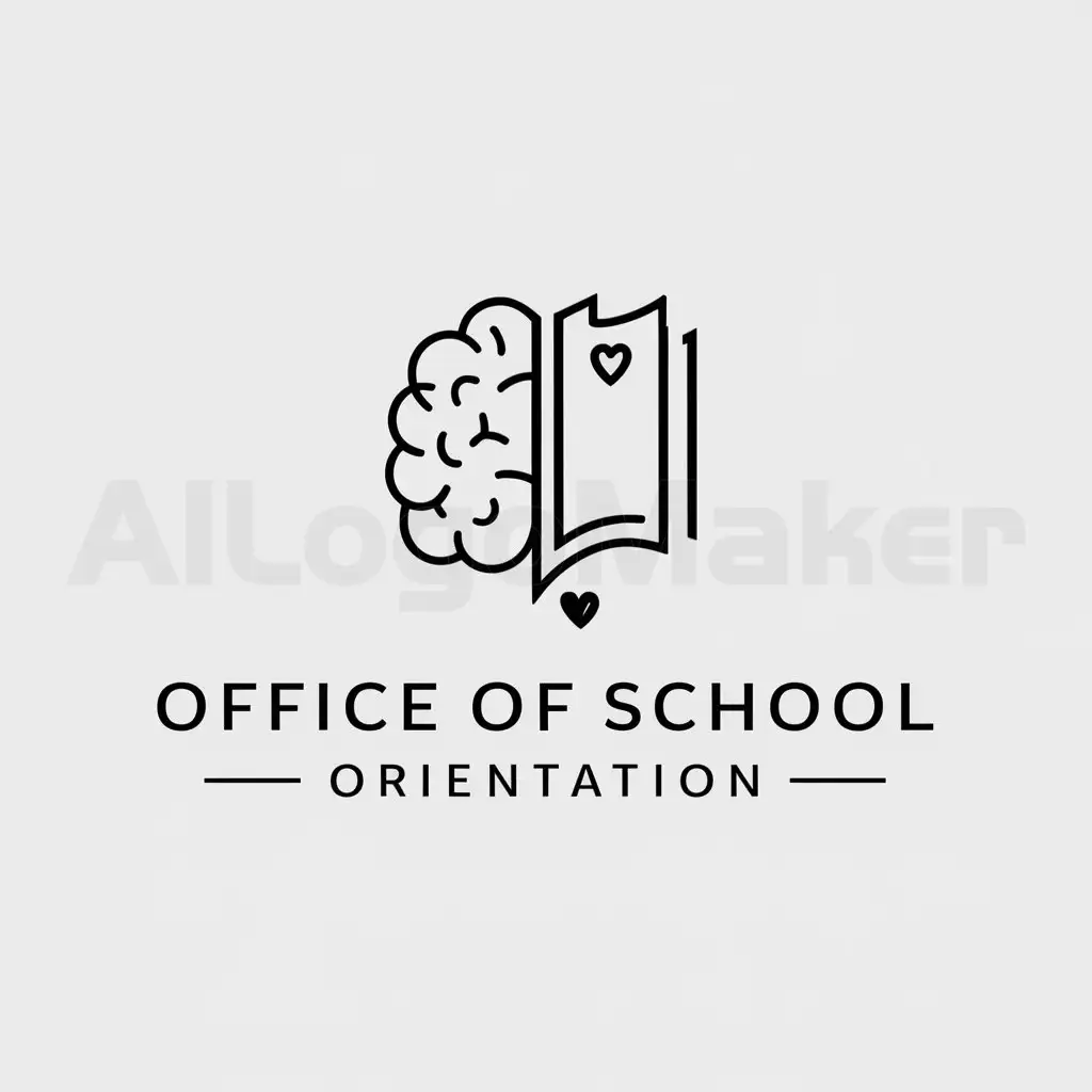 a logo design,with the text "Office of school orientation", main symbol:cerebro libro corazon,Moderate,be used in Education industry,clear background