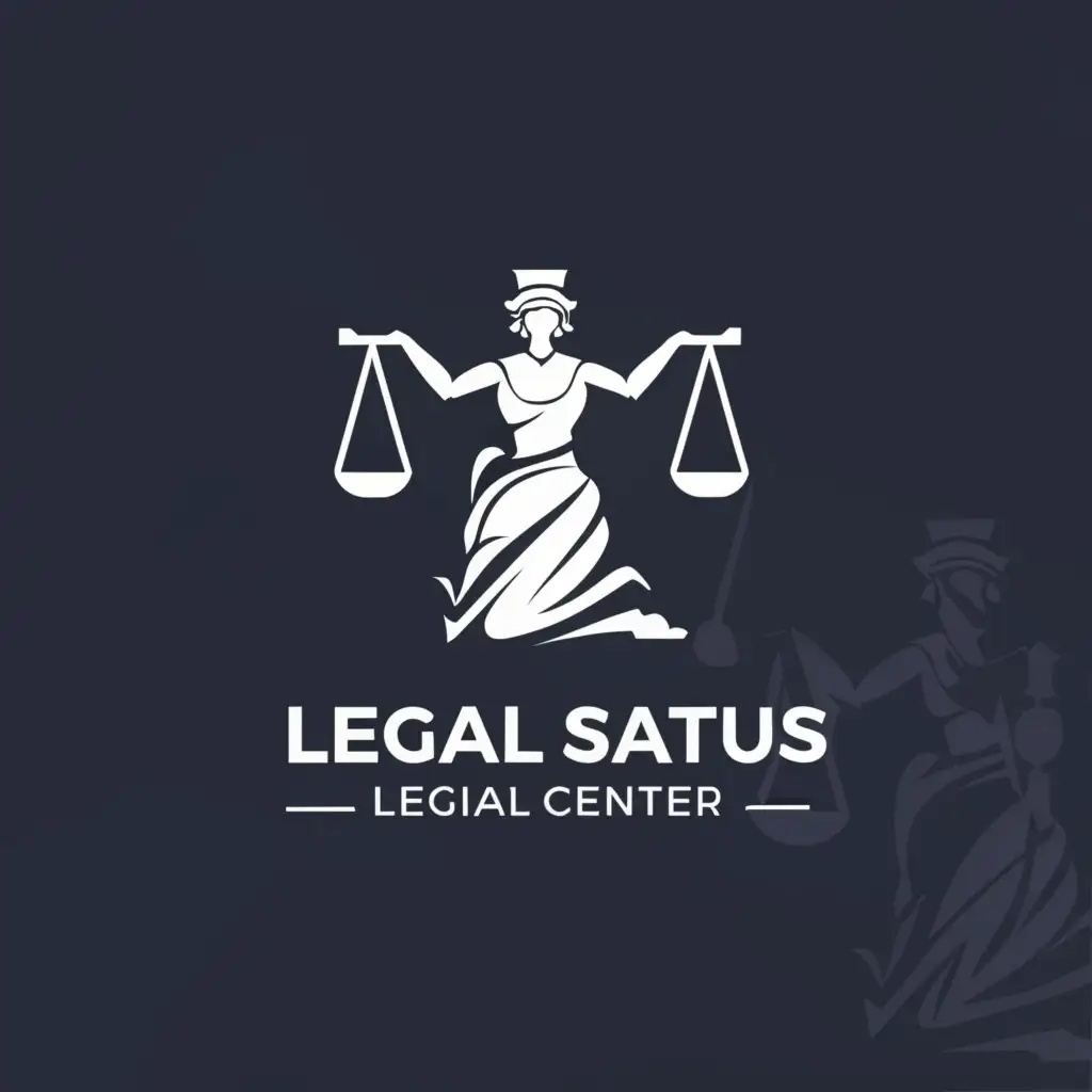 a logo design,with the text "Legal status LEGAL CENTER", main symbol:Scales, Themis, law,Moderate,be used in Legal industry,clear background