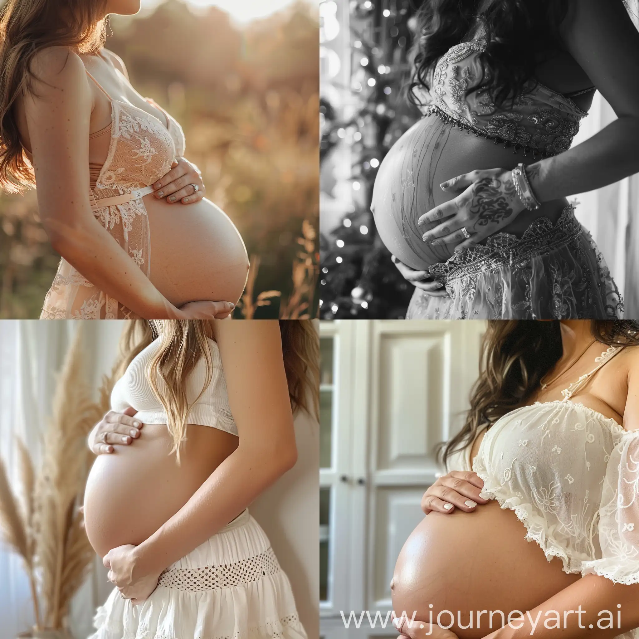 Side-View-of-Pregnant-Womans-Belly-Maternity-Expectation-Concept