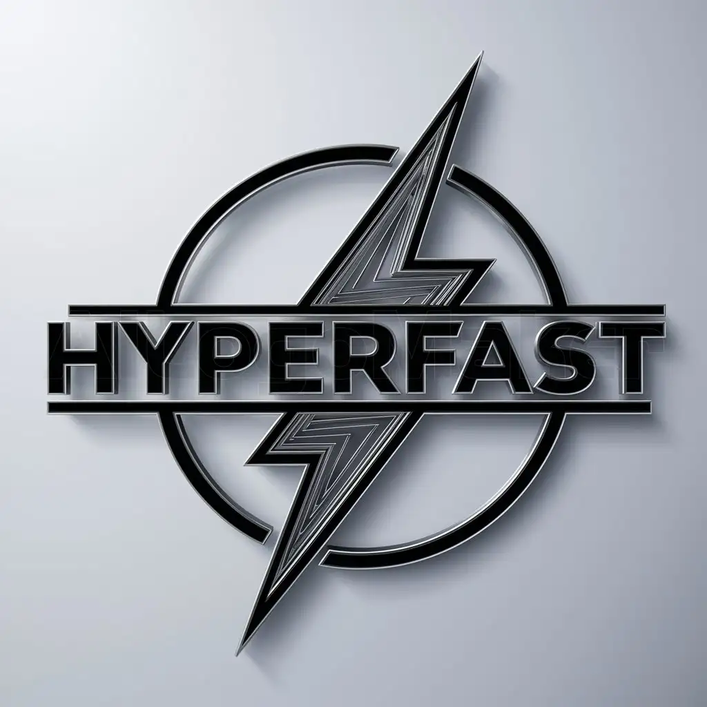 a logo design,with the text "HyperFast", main symbol:symbol related to speed,complex,be used in Technology industry,clear background