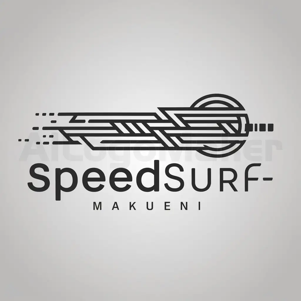 a logo design,with the text "Speedsurf-Makueni", main symbol:FIBRE OPTIC,complex,be used in Internet industry,clear background