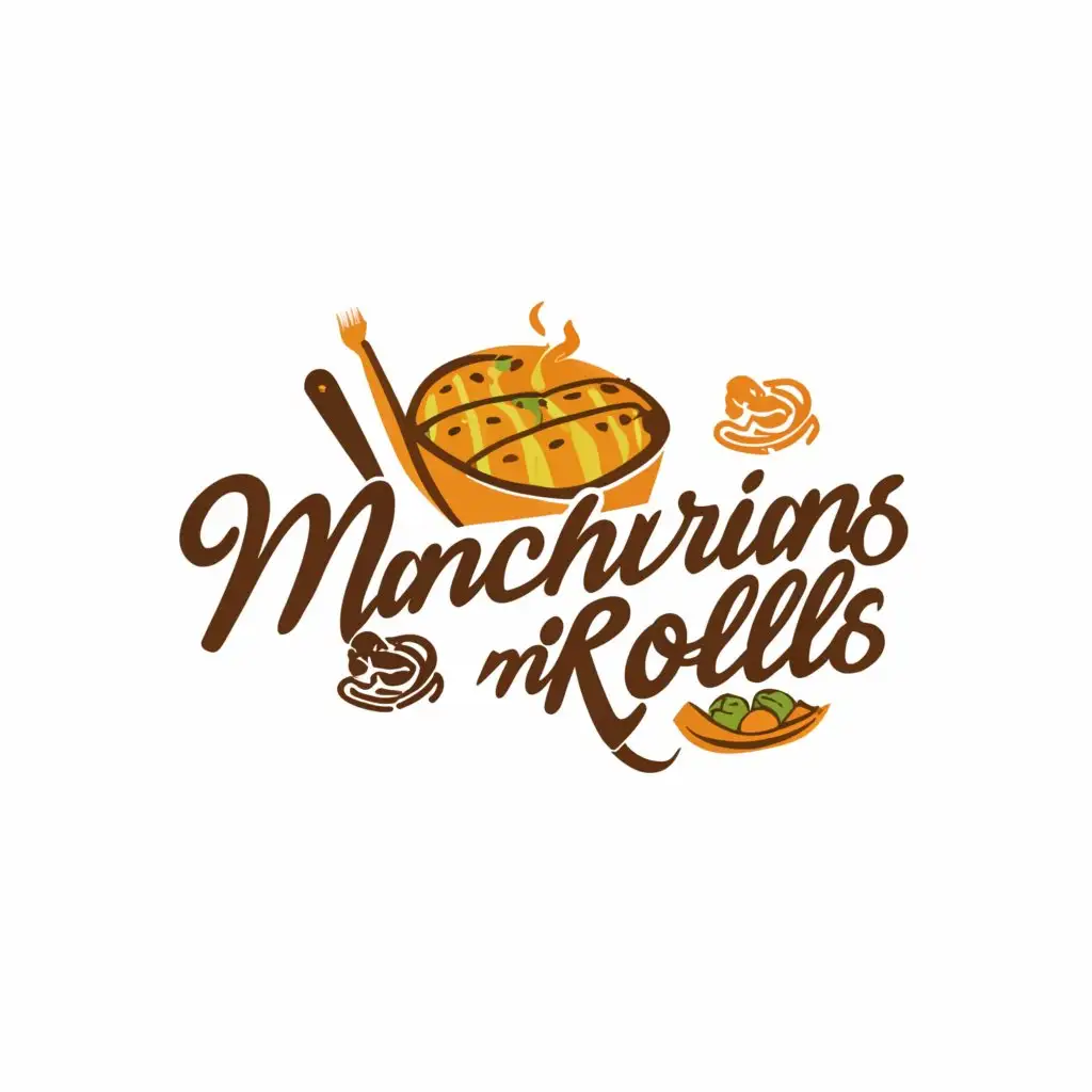 a logo design,with the text "Manchurian Delights N Rolls", main symbol:Panner,Moderate,be used in Restaurant industry,clear background