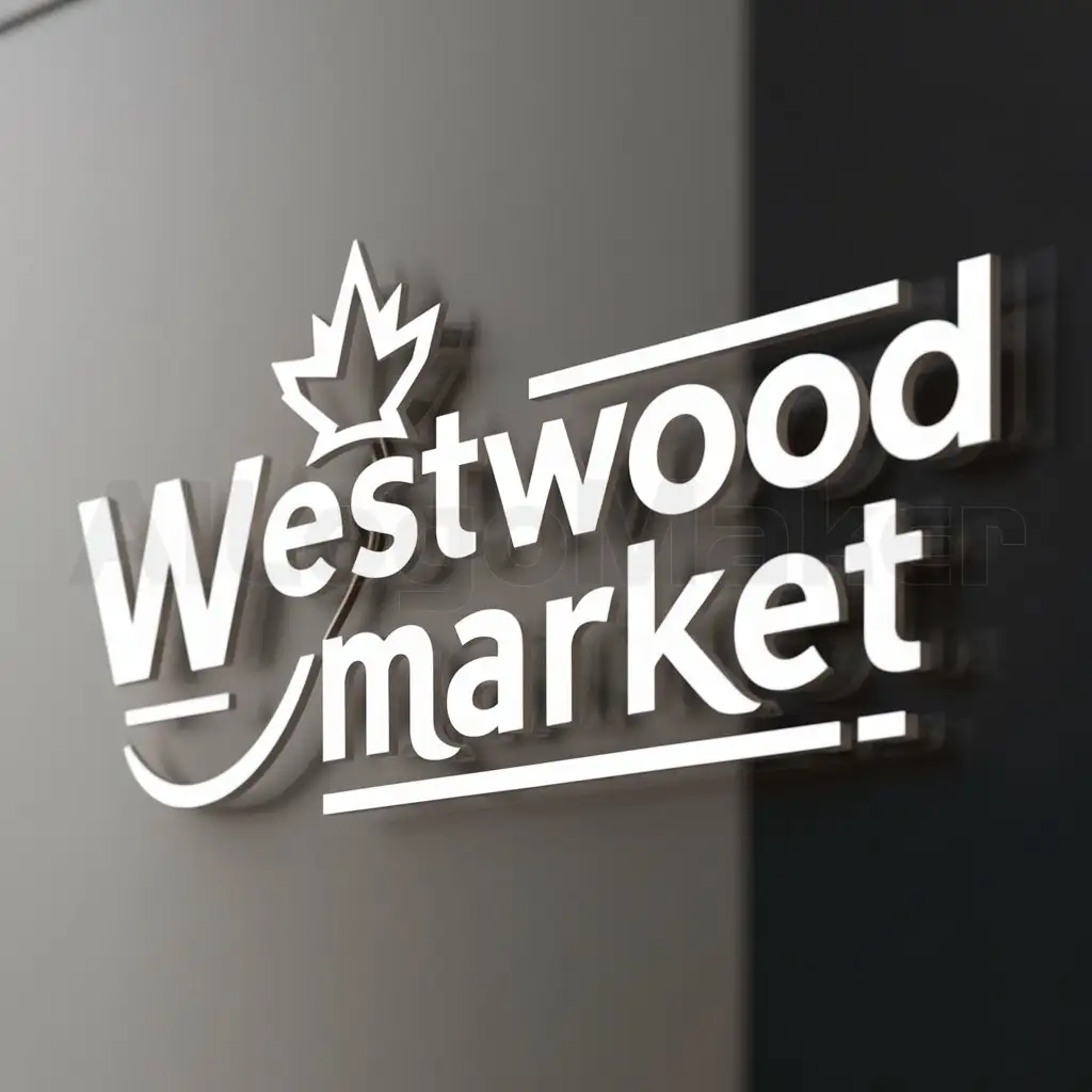 a logo design,with the text "Westwood Market", main symbol:Maple leaf,Moderate,clear background