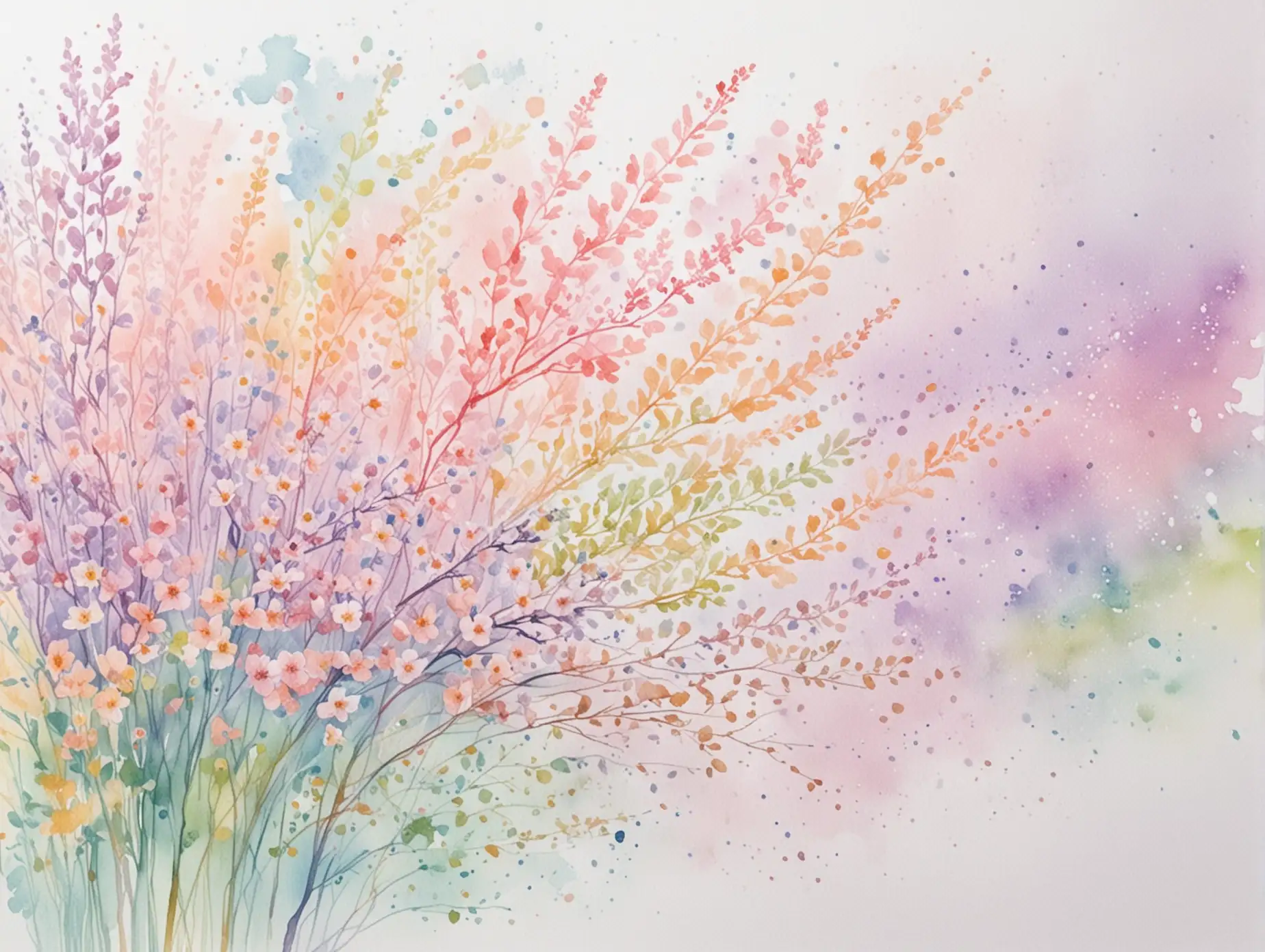 Dreamy Pastel Watercolor Spots on White Background