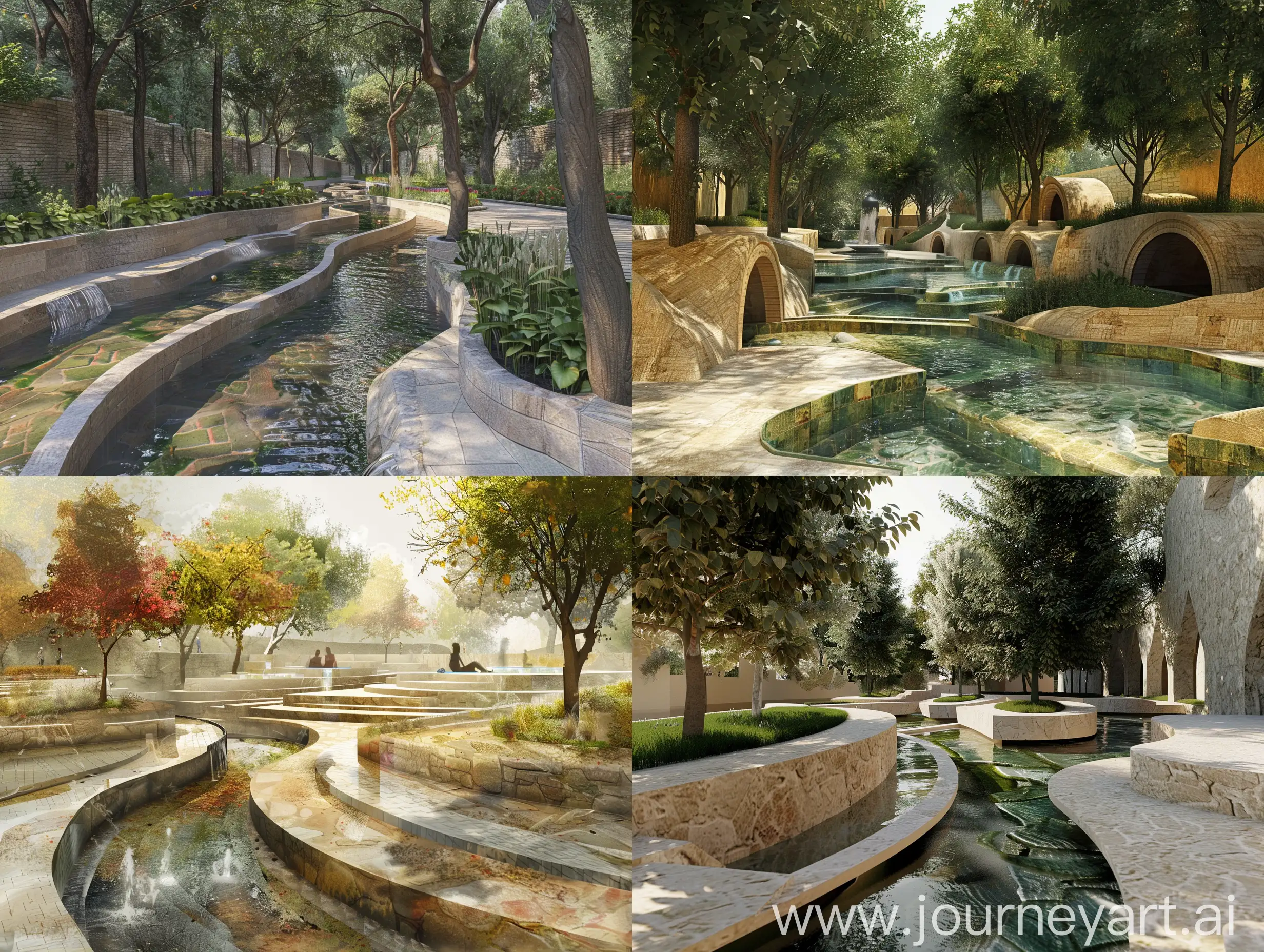 Interactive-QanatInspired-Urban-Park-with-Educational-Water-Channels