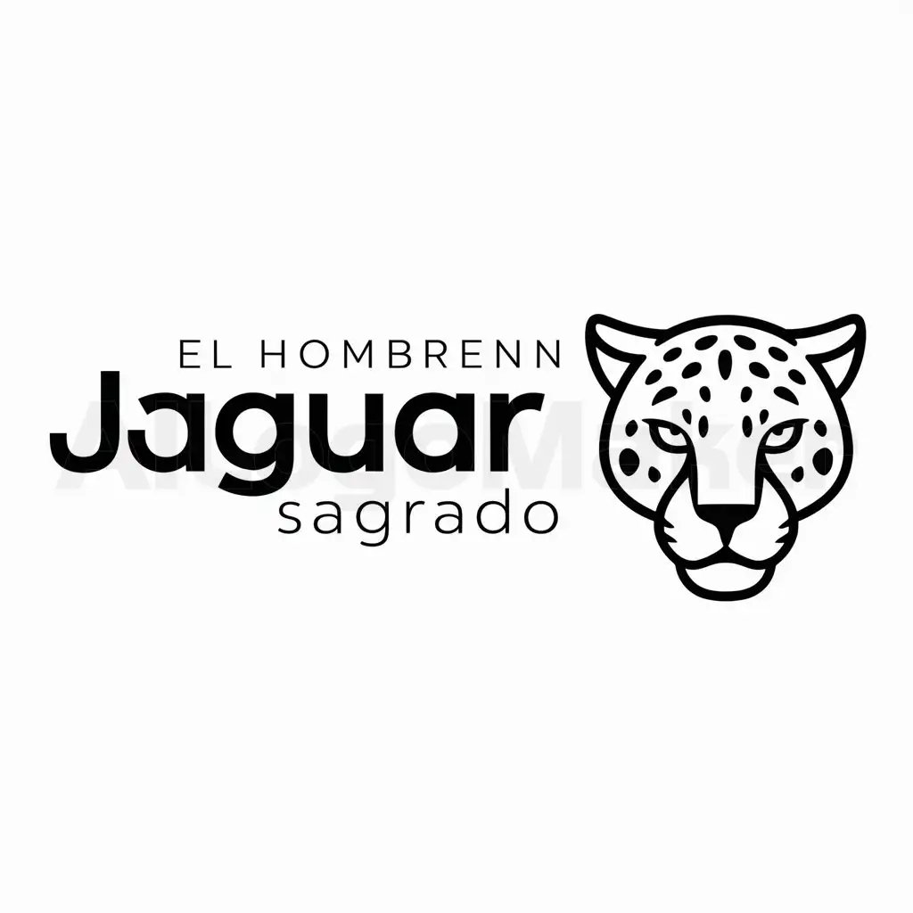 a logo design,with the text "EL HOMBREnJAGUAR SAGRADO", main symbol:un jaguar,Minimalistic,clear background