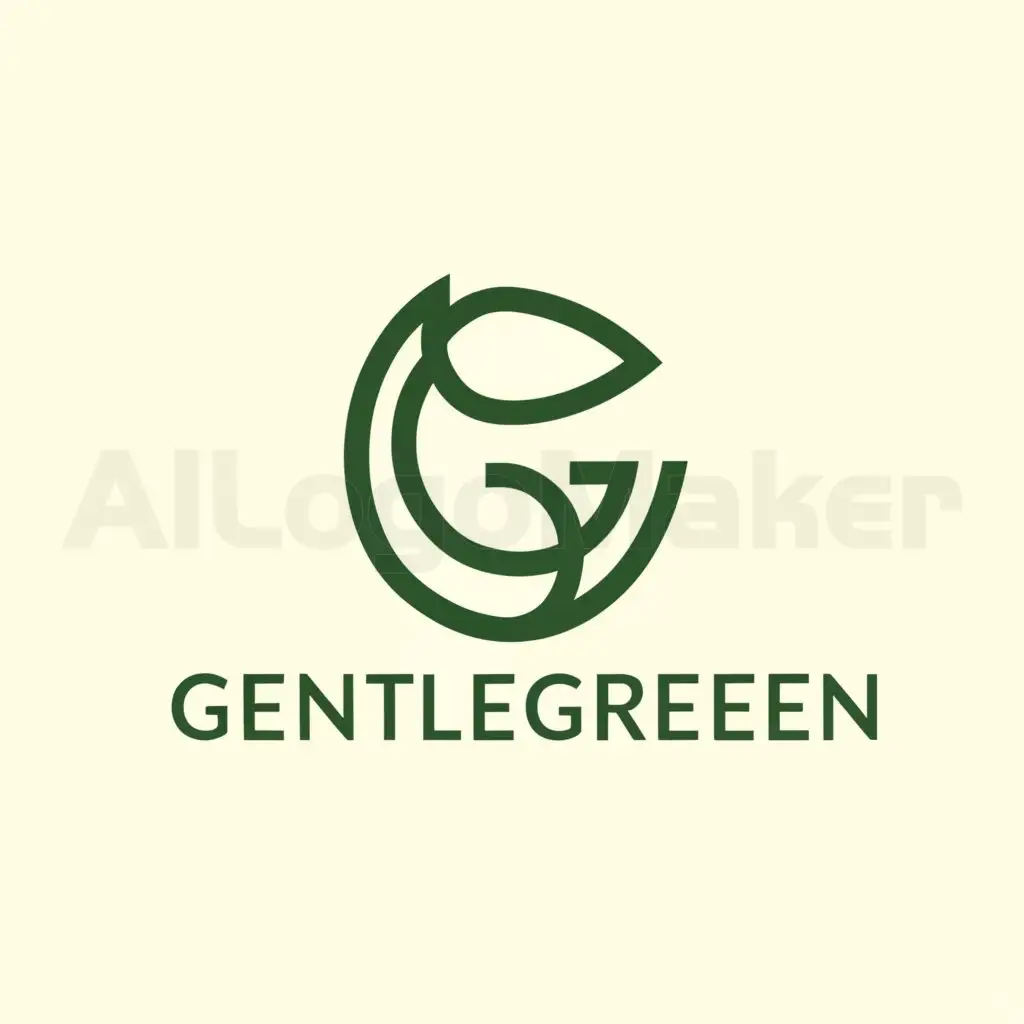 a logo design,with the text "GentleGreen", main symbol:based on the name GentleGreen to draw lines, the logo is in harmony with nature because this is the company for the vegan beauty brand,Minimalistic,clear background