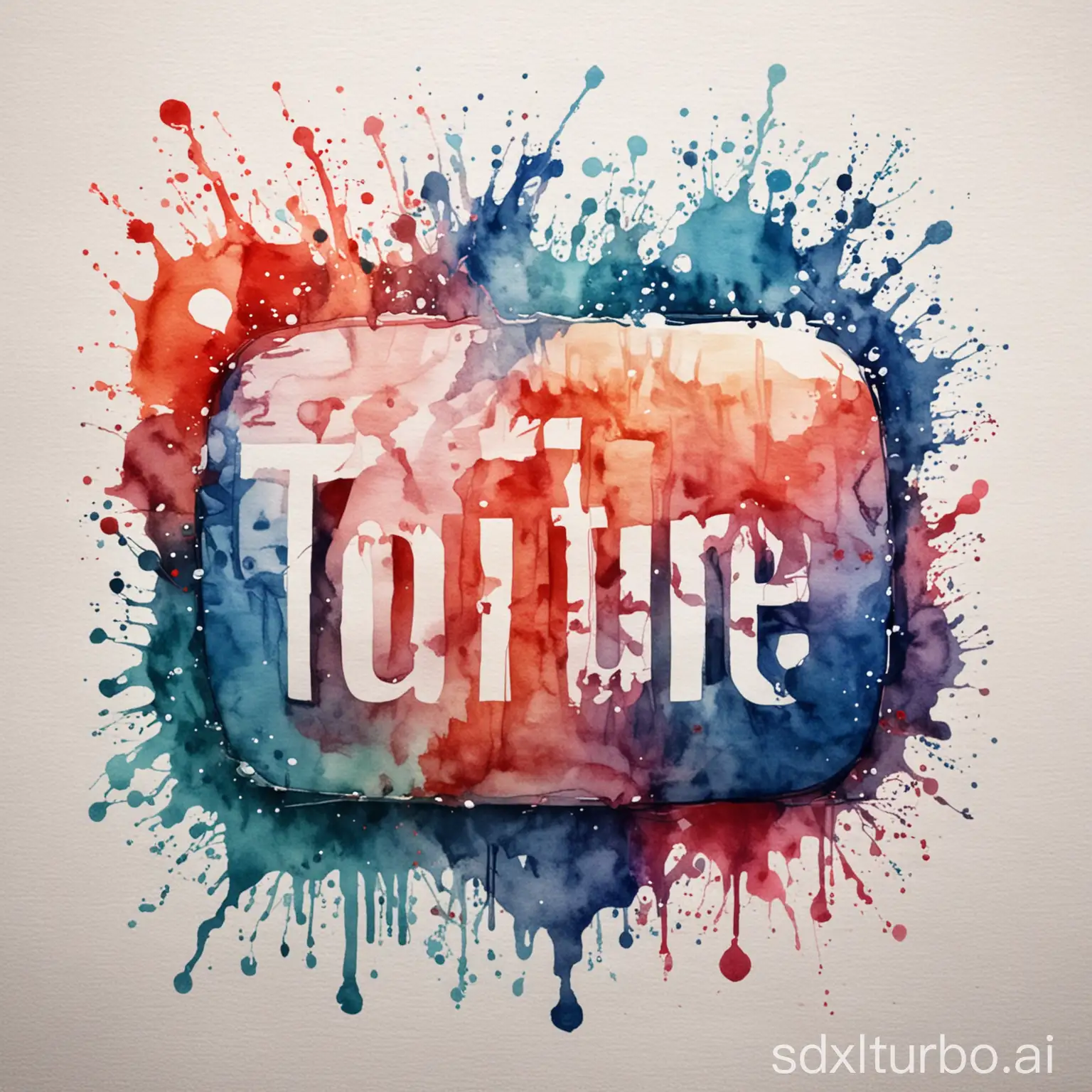 YOUTUBE LOGO IN WATER COLOR

