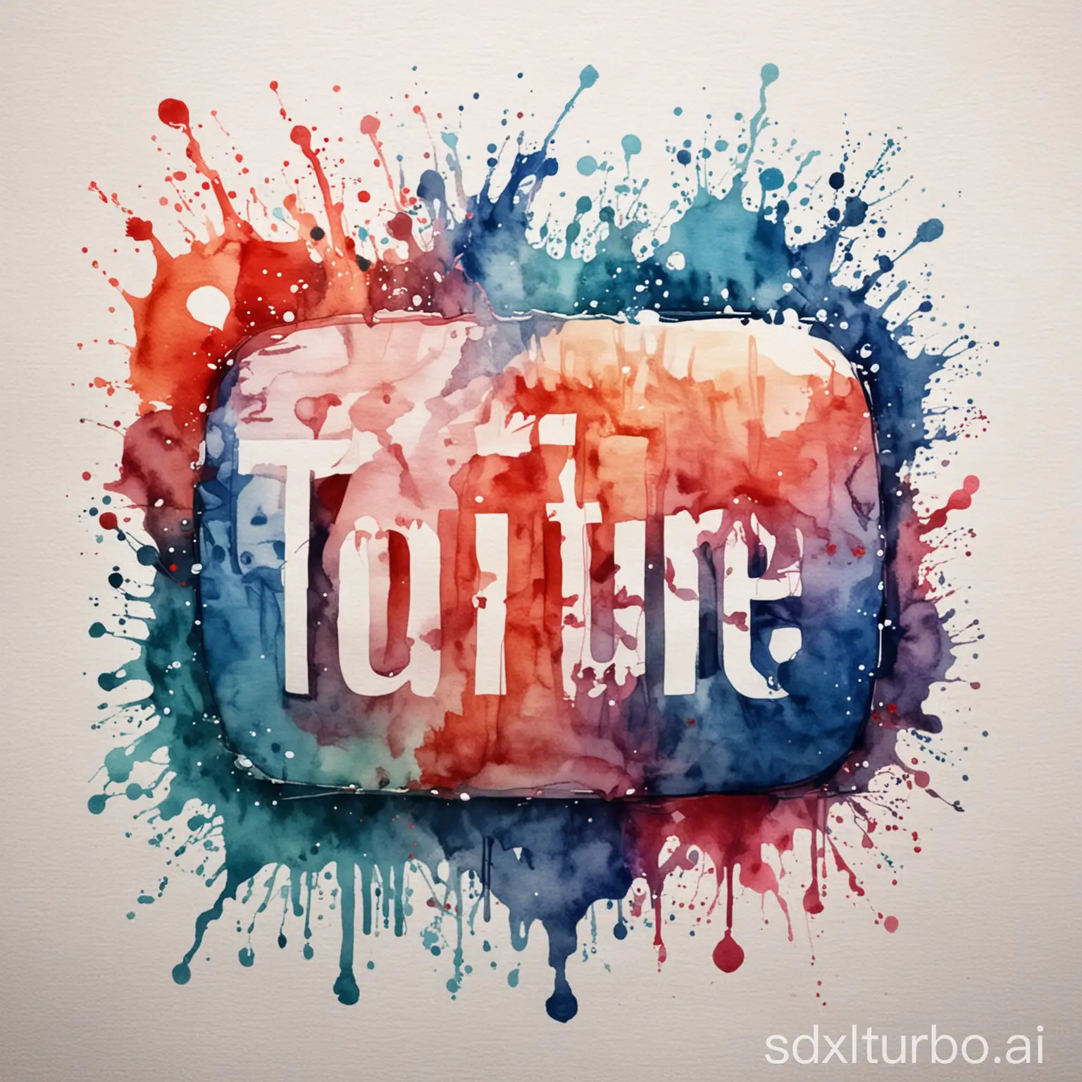 YOUTUBE LOGO IN WATER COLOR
