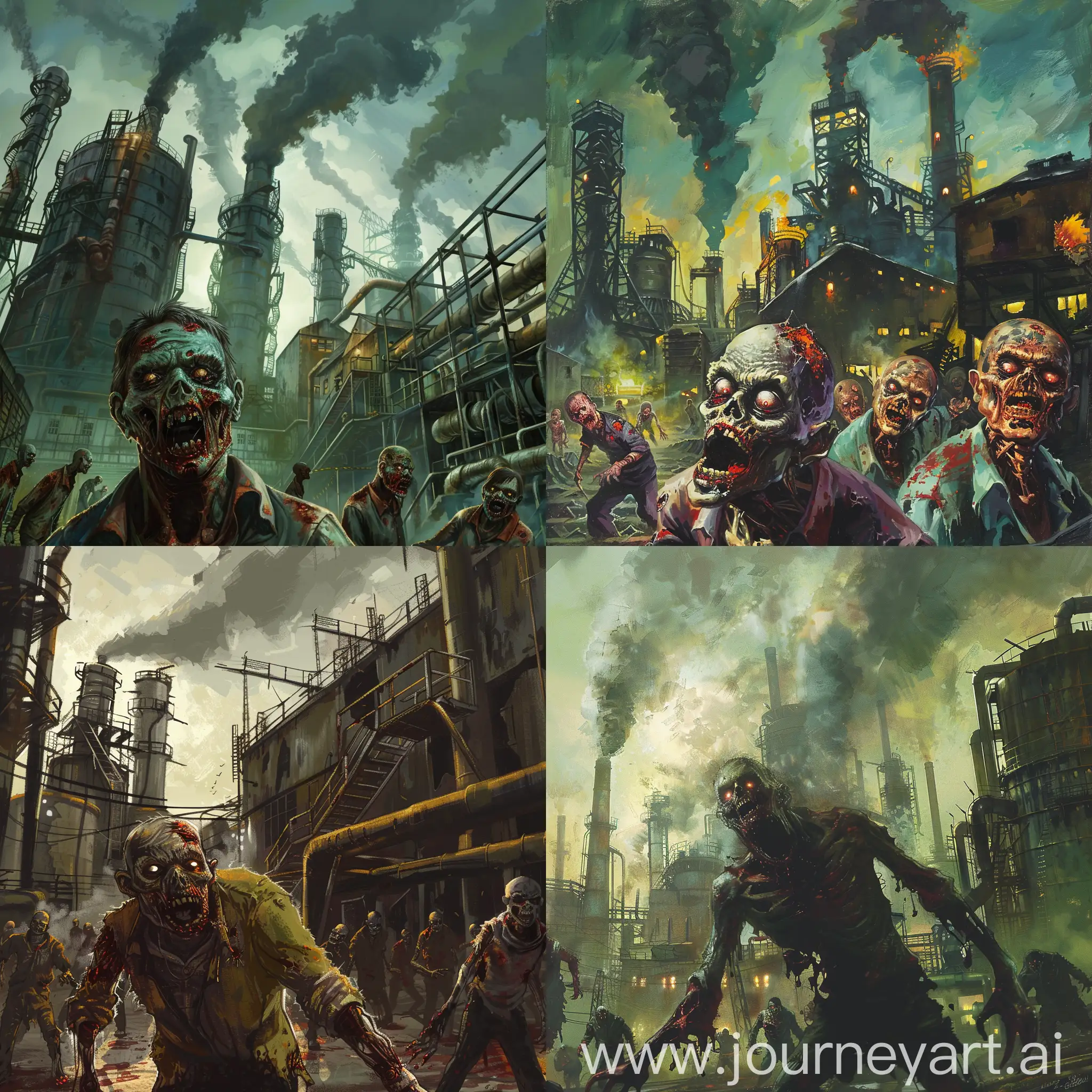 Zombie-Apocalypse-in-a-Factory-Setting