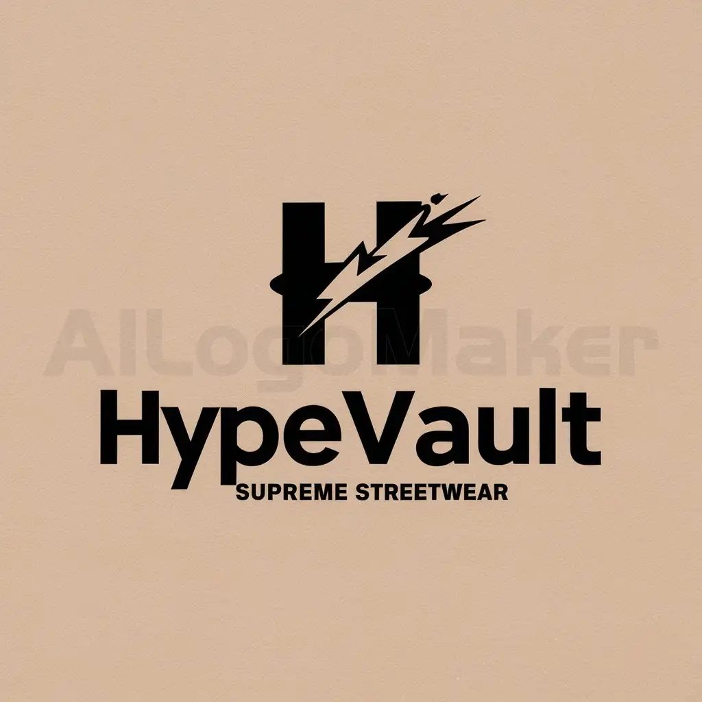 a logo design,with the text "HypeVault", main symbol:Supreme Streetwear,Moderate,clear background
