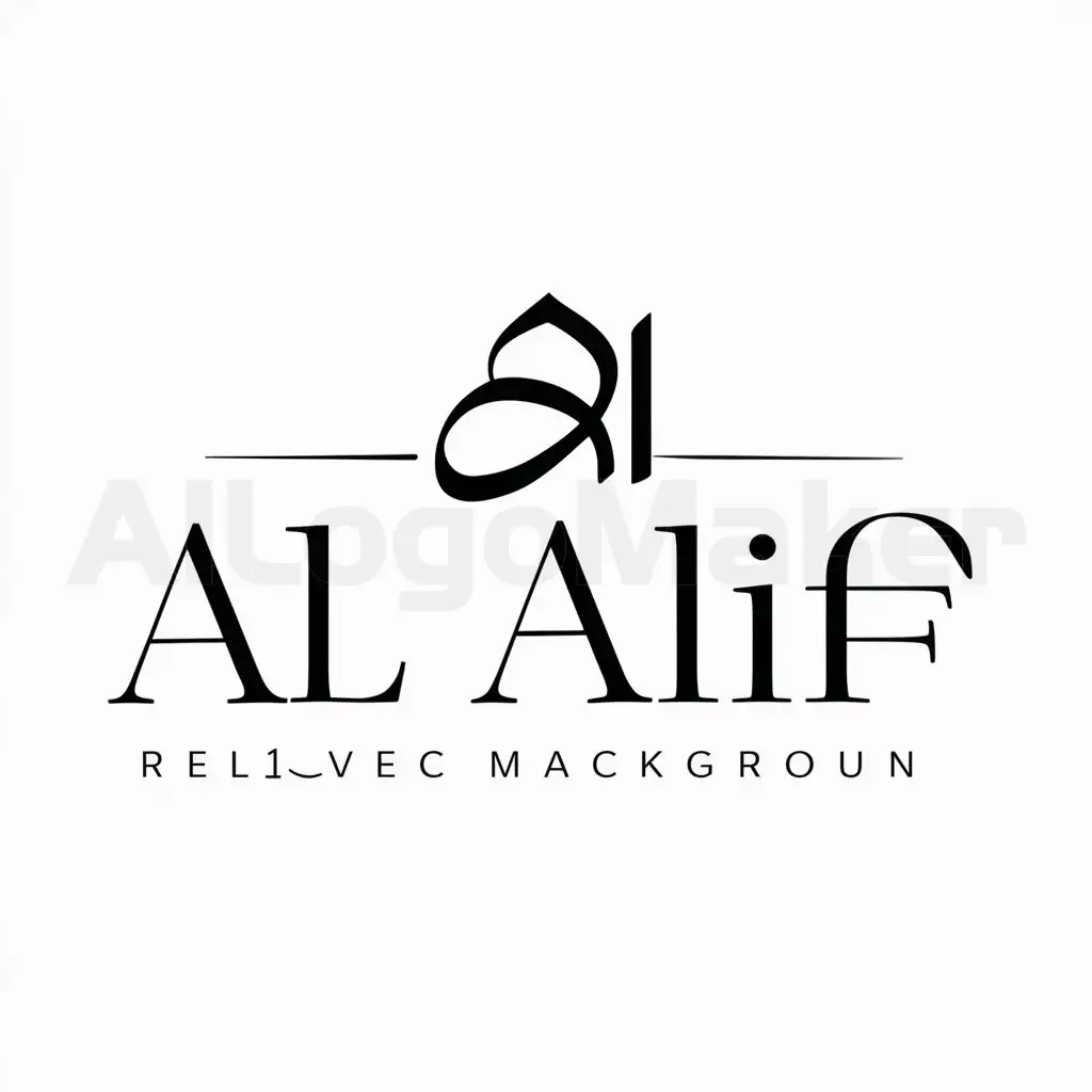 a logo design,with the text "Al alif", main symbol:Al alif,Moderate,be used in Religious industry,clear background
