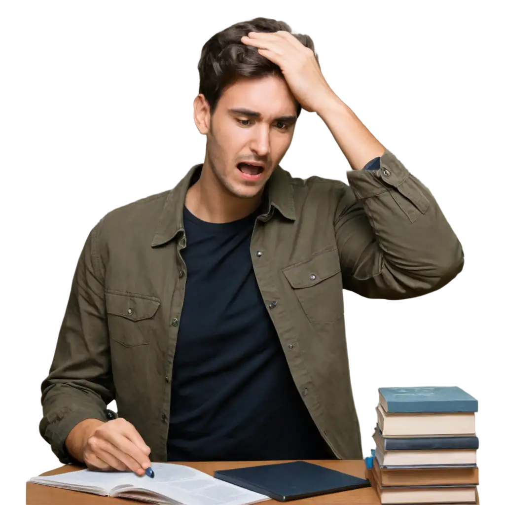 Overwhelmed-Adult-Boy-Struggling-to-Focus-in-Study-PNG-Image