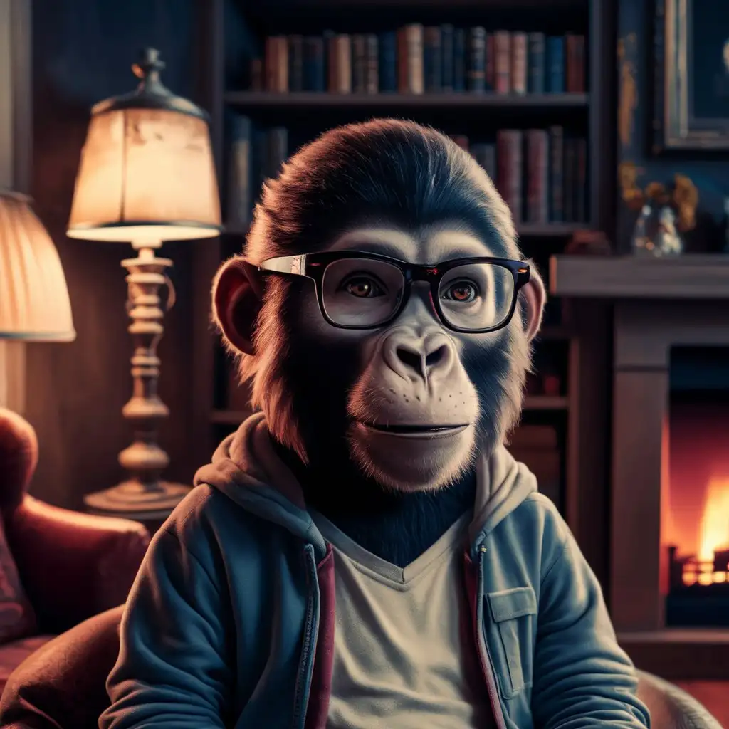 современная обезьяна в очках