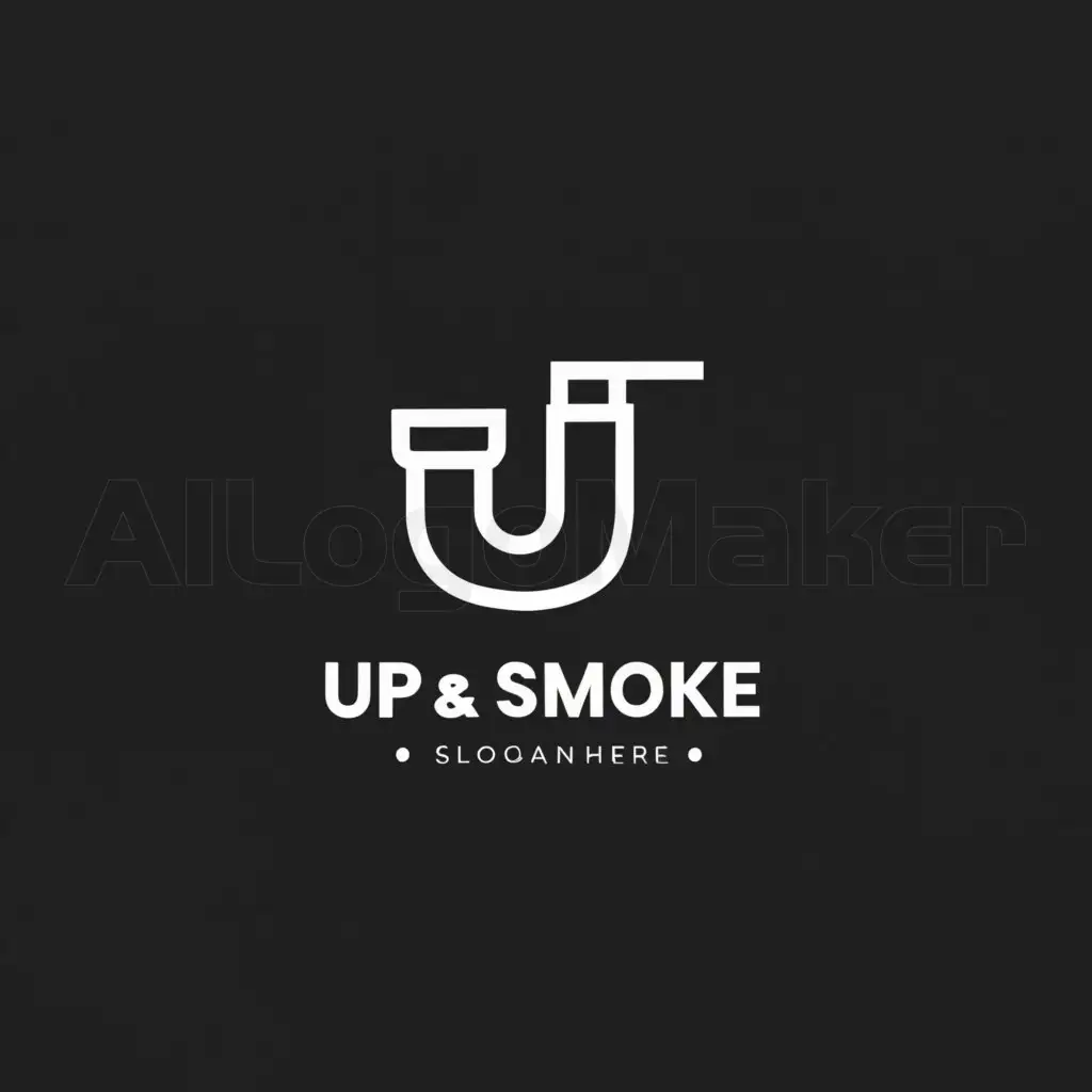 a logo design,with the text "Up and smoke", main symbol:Smoking,Moderate,be used in Retail industry,clear background